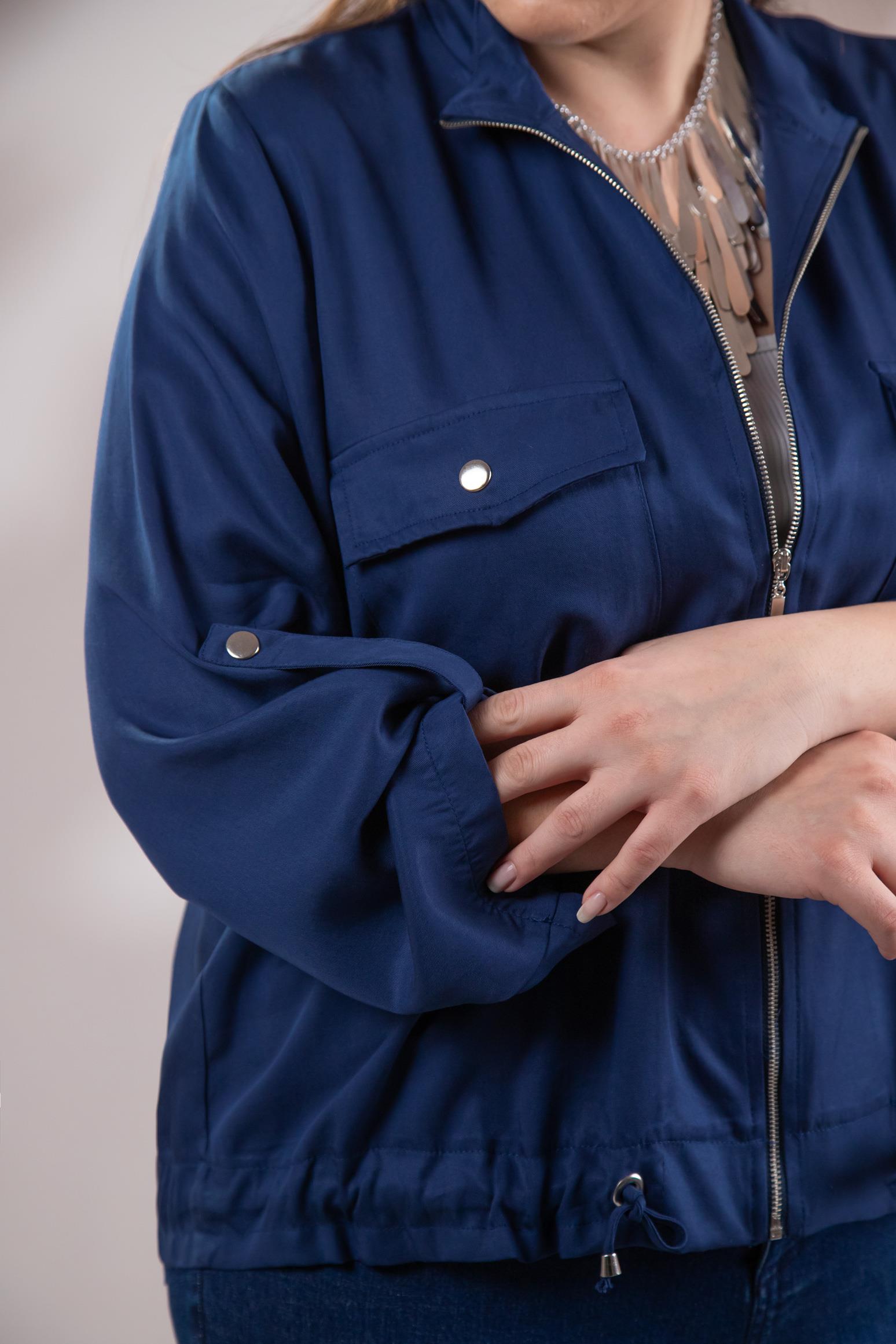 Büyük Beden 1211092 Cep Detaylı Ceket Lacivert