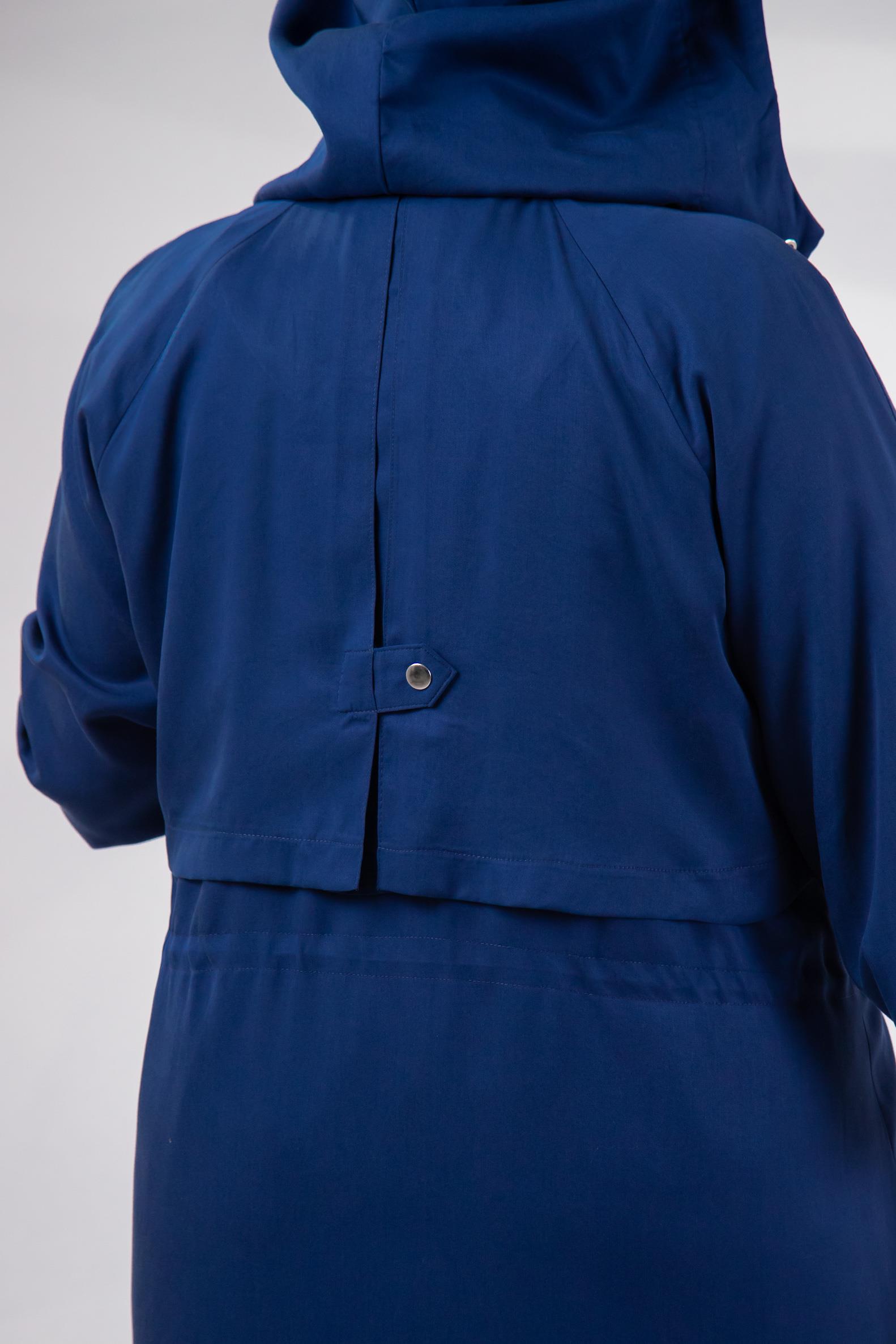 Büyük Beden 1212021 Kapüşonlu Trençkot  Lacıvert