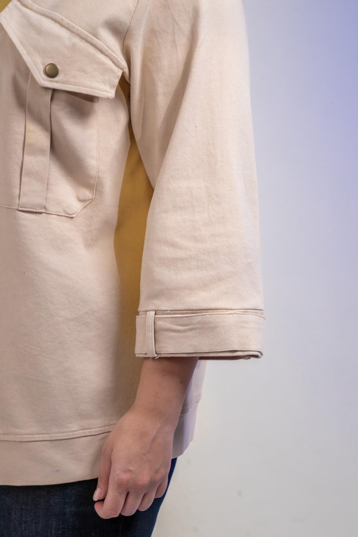 Büyük Beden 1212088 Ceplİ-Çıt Çıtlı Ceket Bej