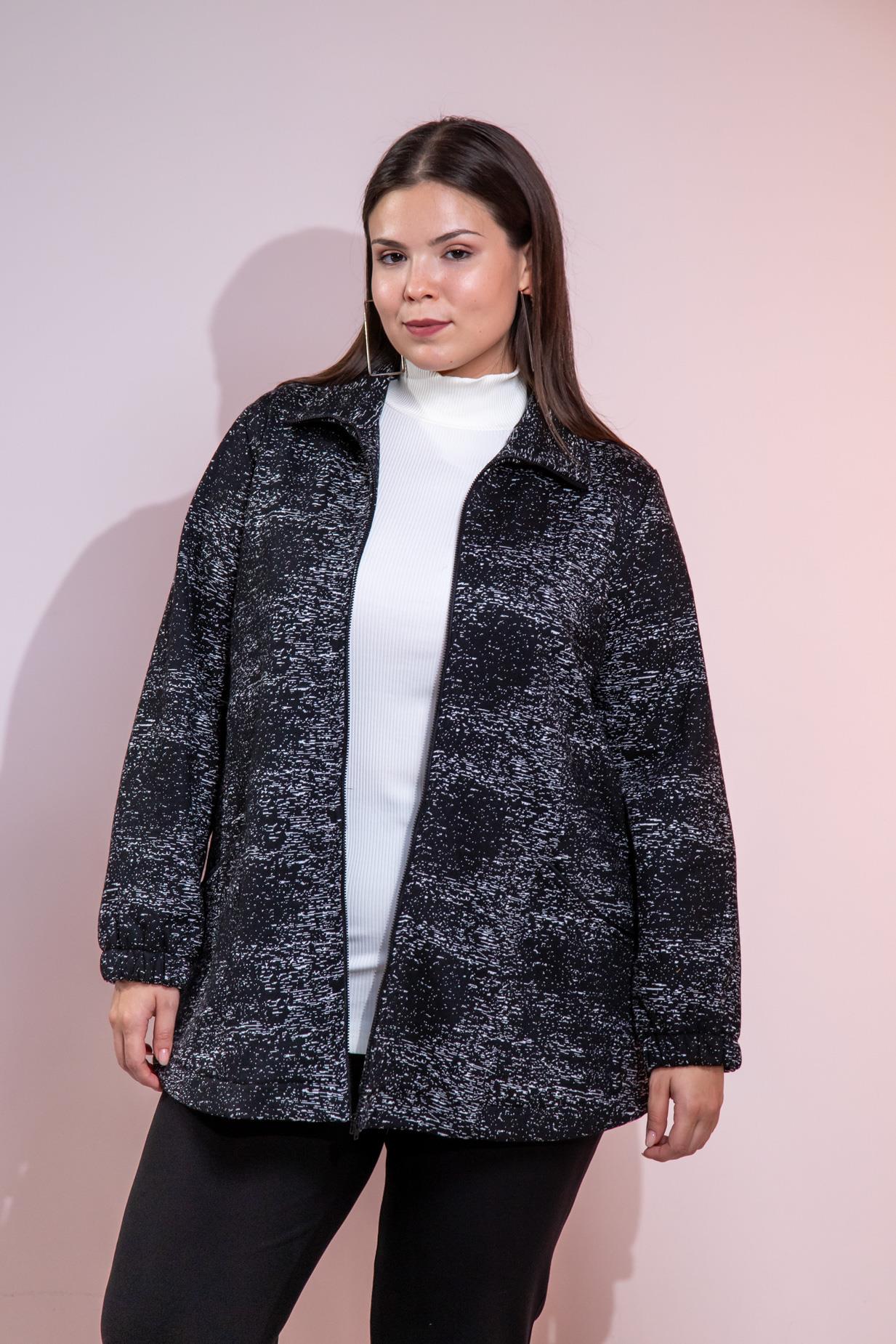 Büyük Beden 1212095 Fermuarlı Ceket  Siyah