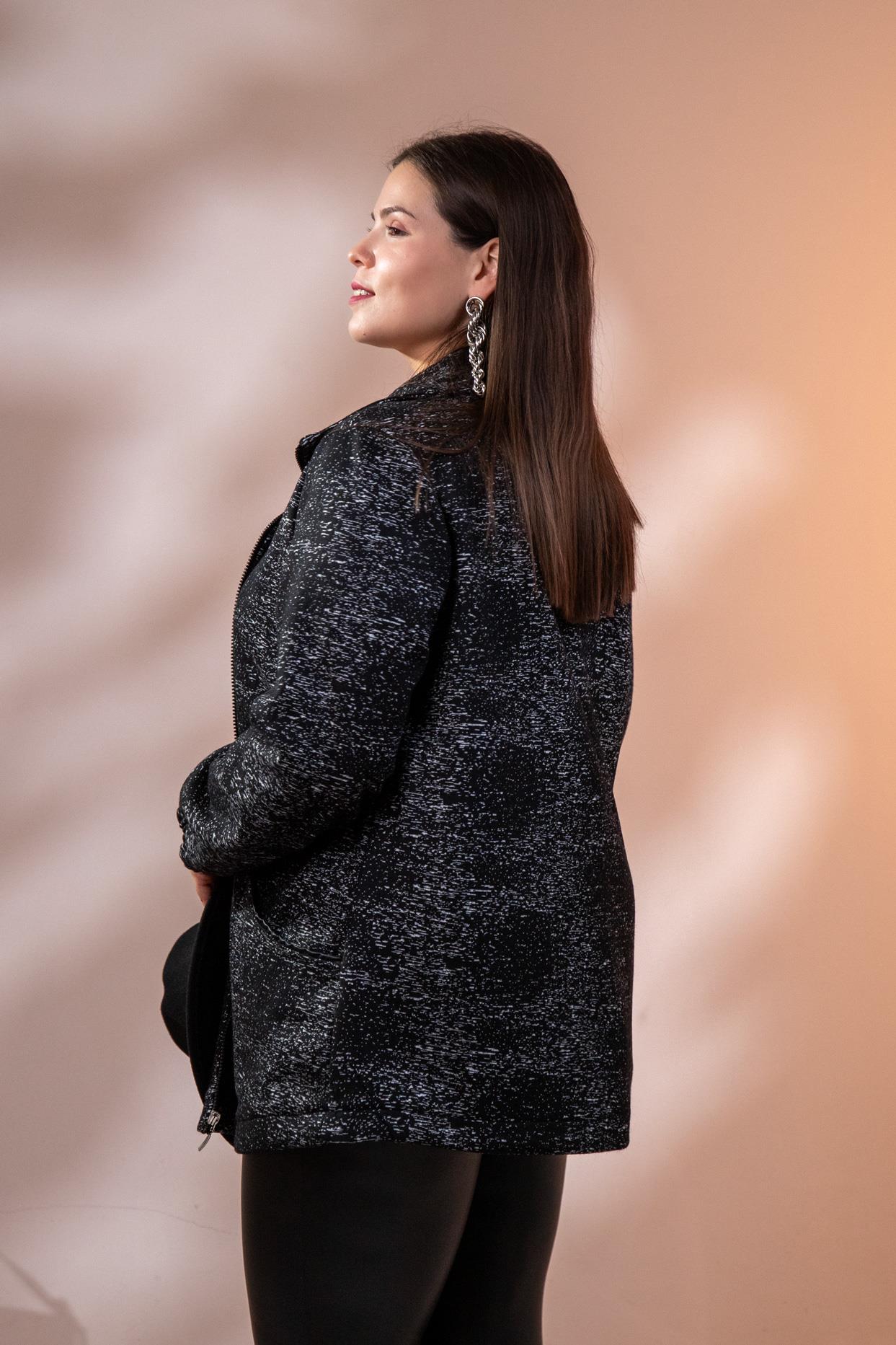 Büyük Beden 1212095 Fermuarlı Ceket  Siyah