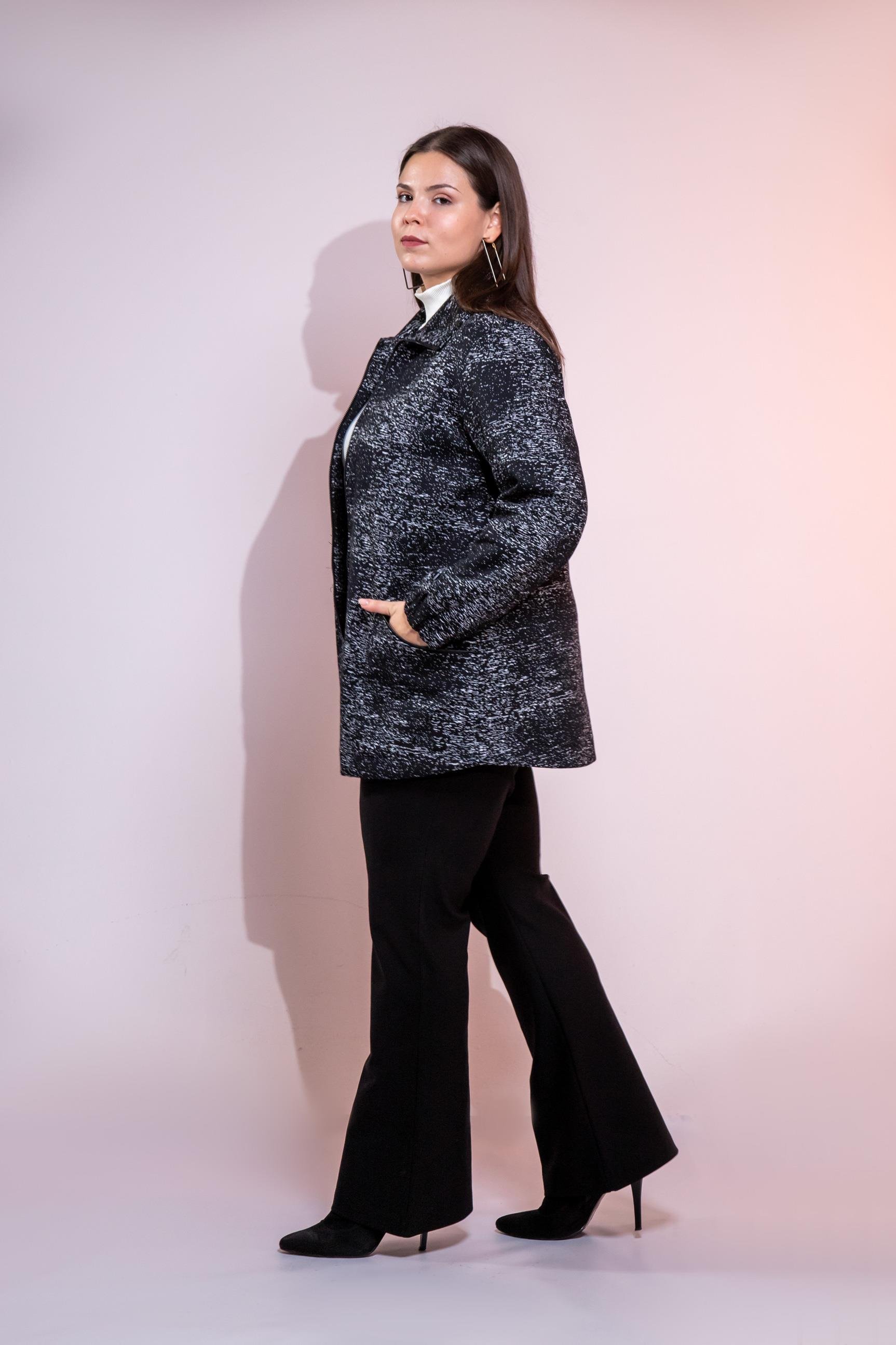 Büyük Beden 1212095 Fermuarlı Ceket  Siyah