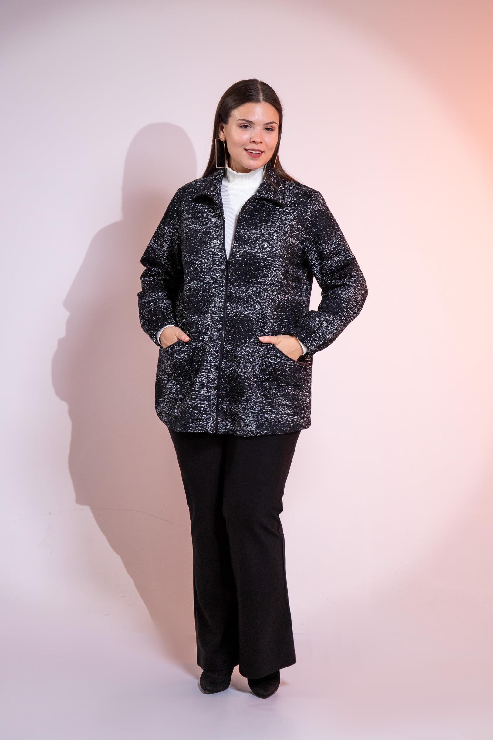 Büyük Beden 1212095 Fermuarlı Ceket  Siyah