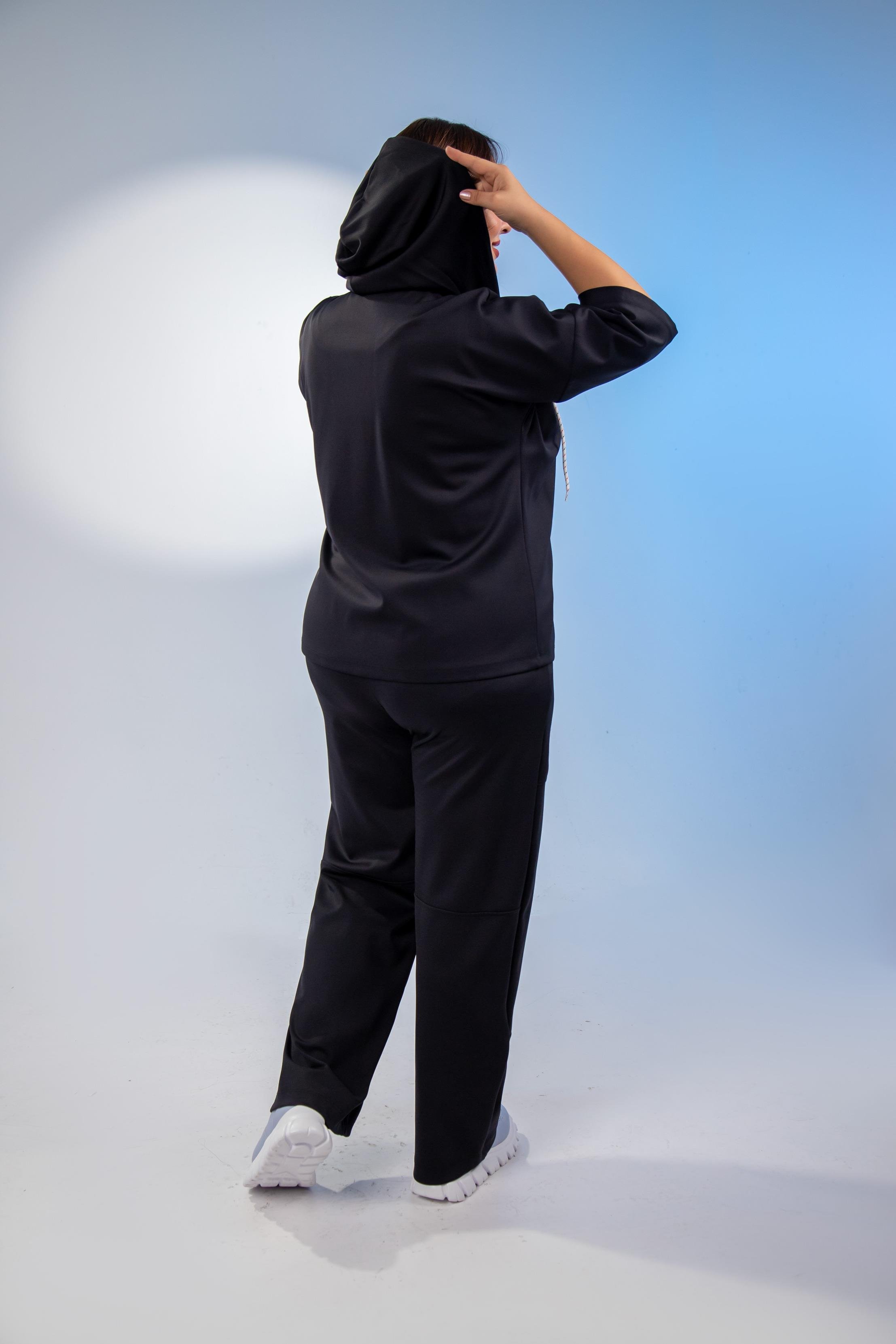 Büyük Beden 122142 Fermuarlı Eşofman Takım Siyah