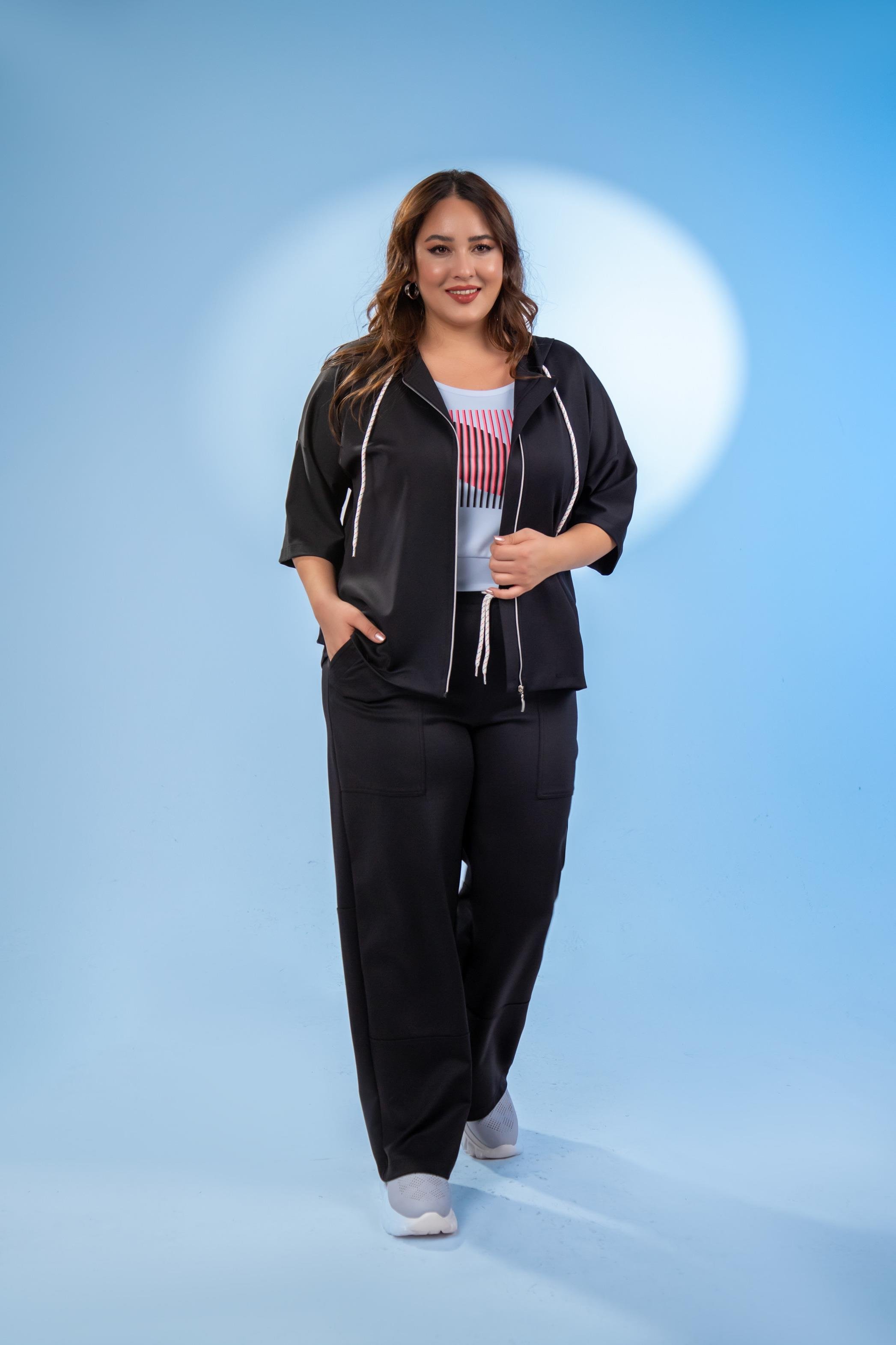 Büyük Beden 122142 Fermuarlı Eşofman Takım Siyah