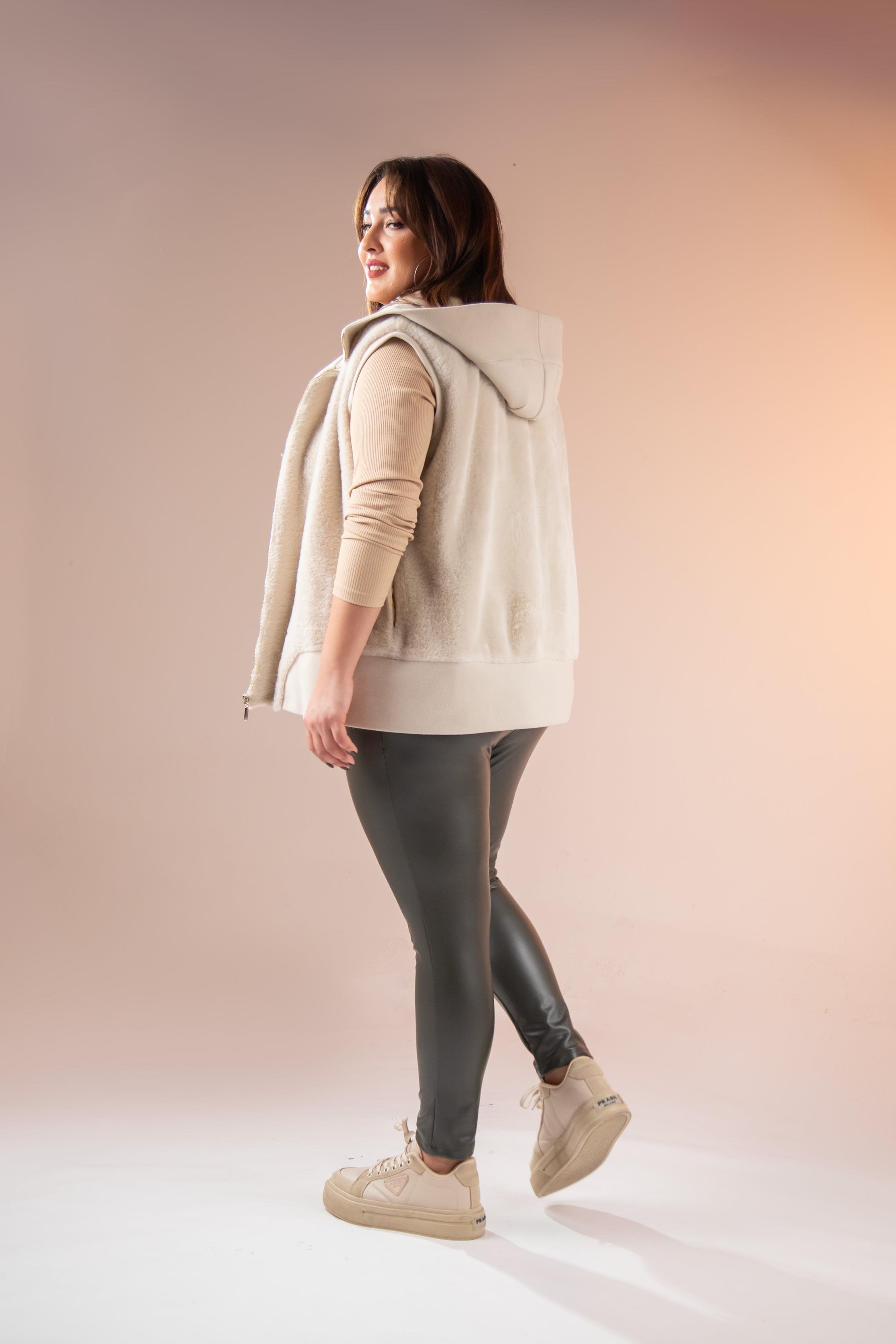 Büyük Beden 122155 Deri Tayt  Hakı