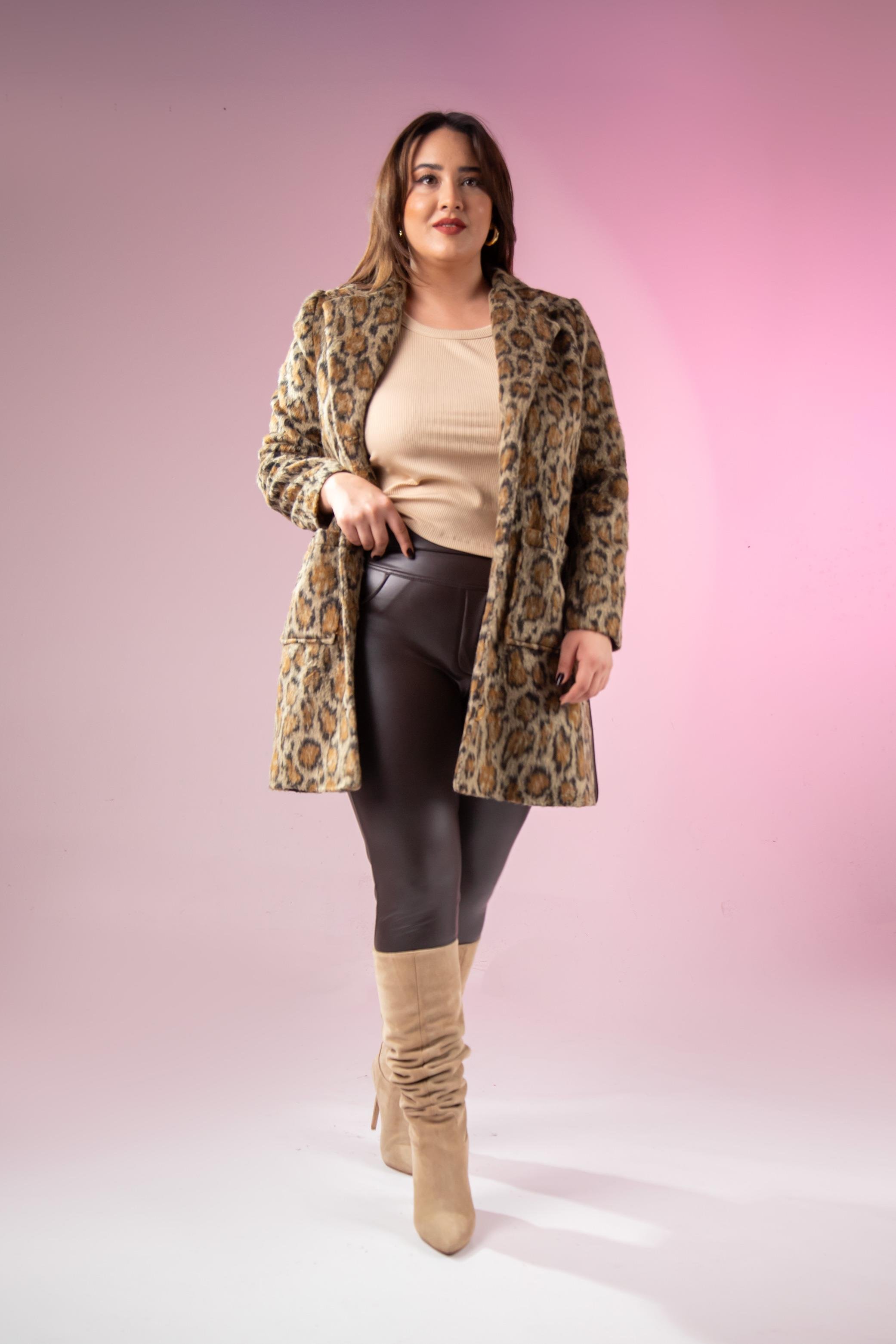 Büyük Beden 122155 Deri Tayt  Kahverengı