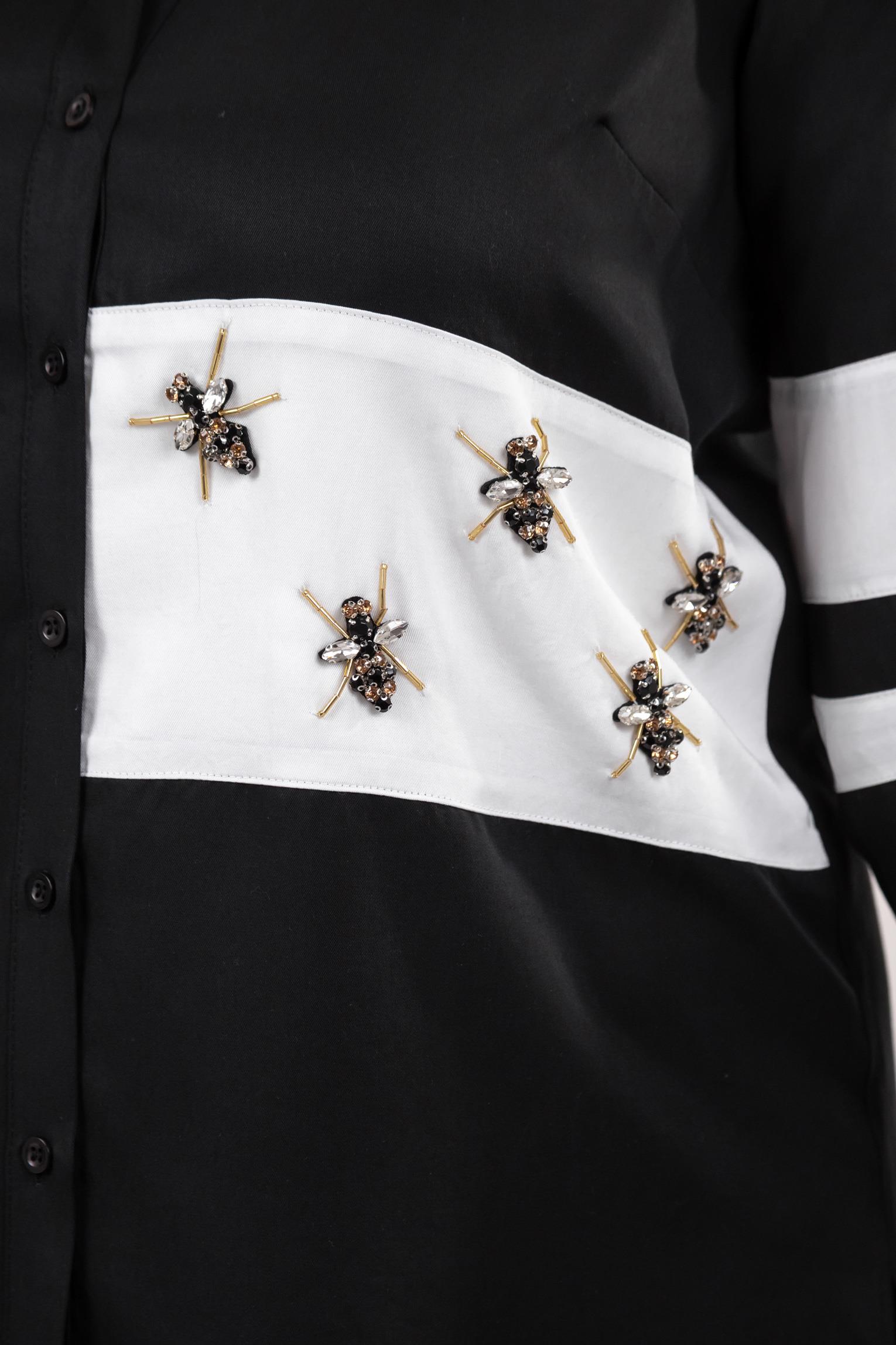 Büyük Beden 1221862 Garnili Gömlek Siyah