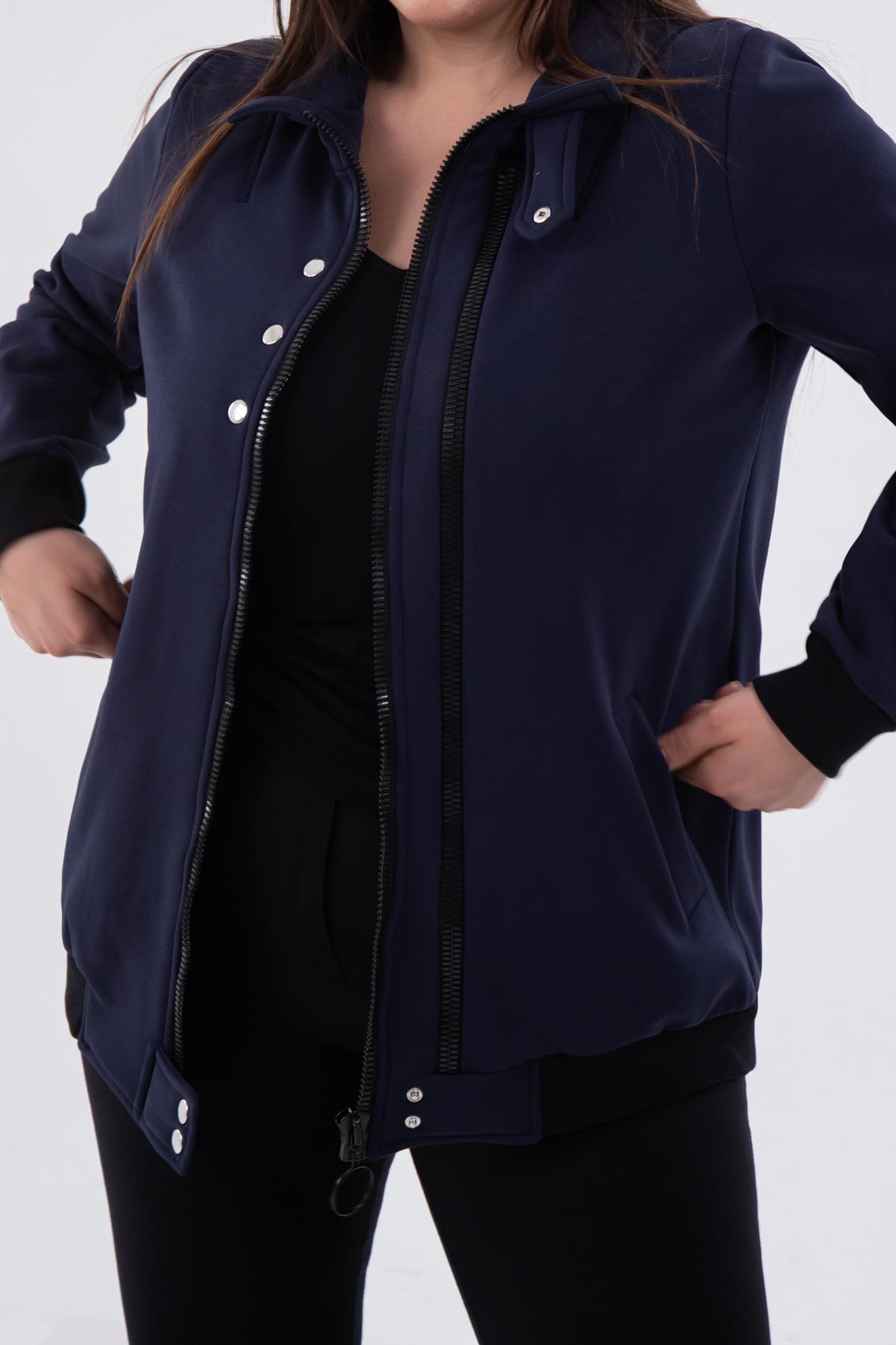 Büyük Beden 122195 Fermuar Detaylı Sweat Antrasit