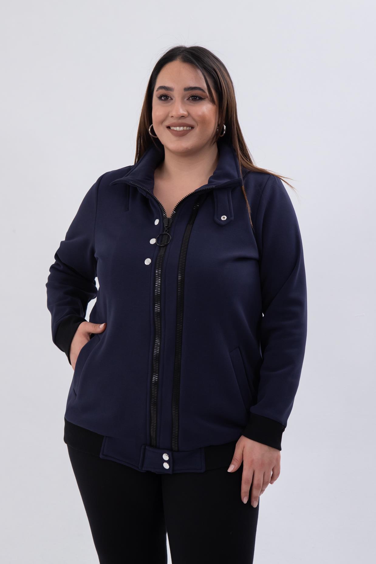 Büyük Beden 122195 Fermuar Detaylı Sweat Antrasit