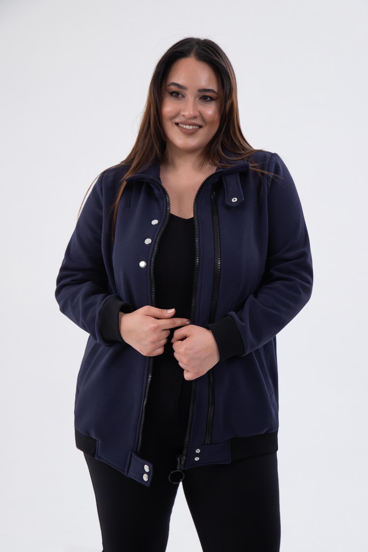 Büyük Beden 122195 Fermuar Detaylı Sweat Antrasit