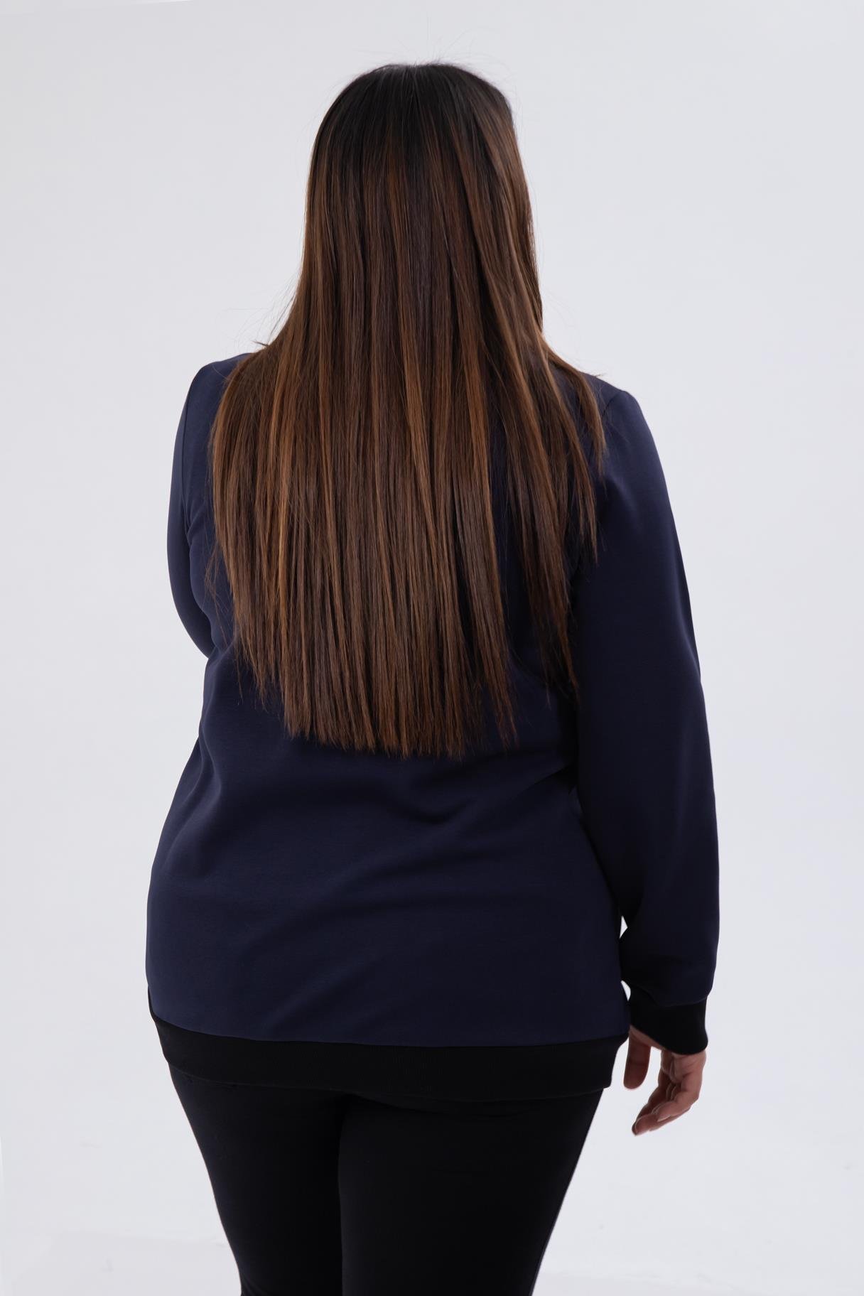 Büyük Beden 122195 Fermuar Detaylı Sweat Antrasit