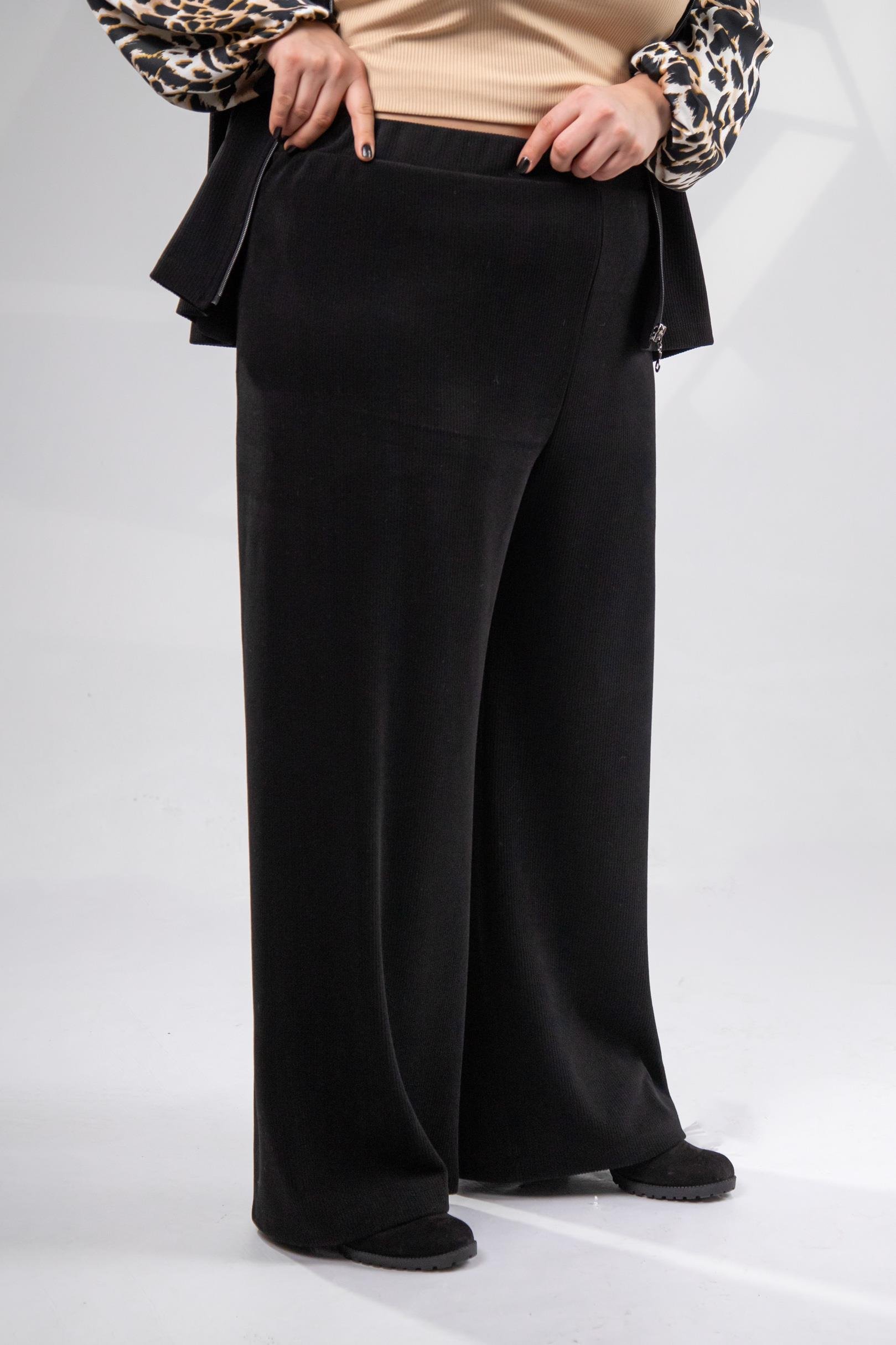 Büyük Beden 12224185 Leopar Detaylı 2'li Takım  Siyah