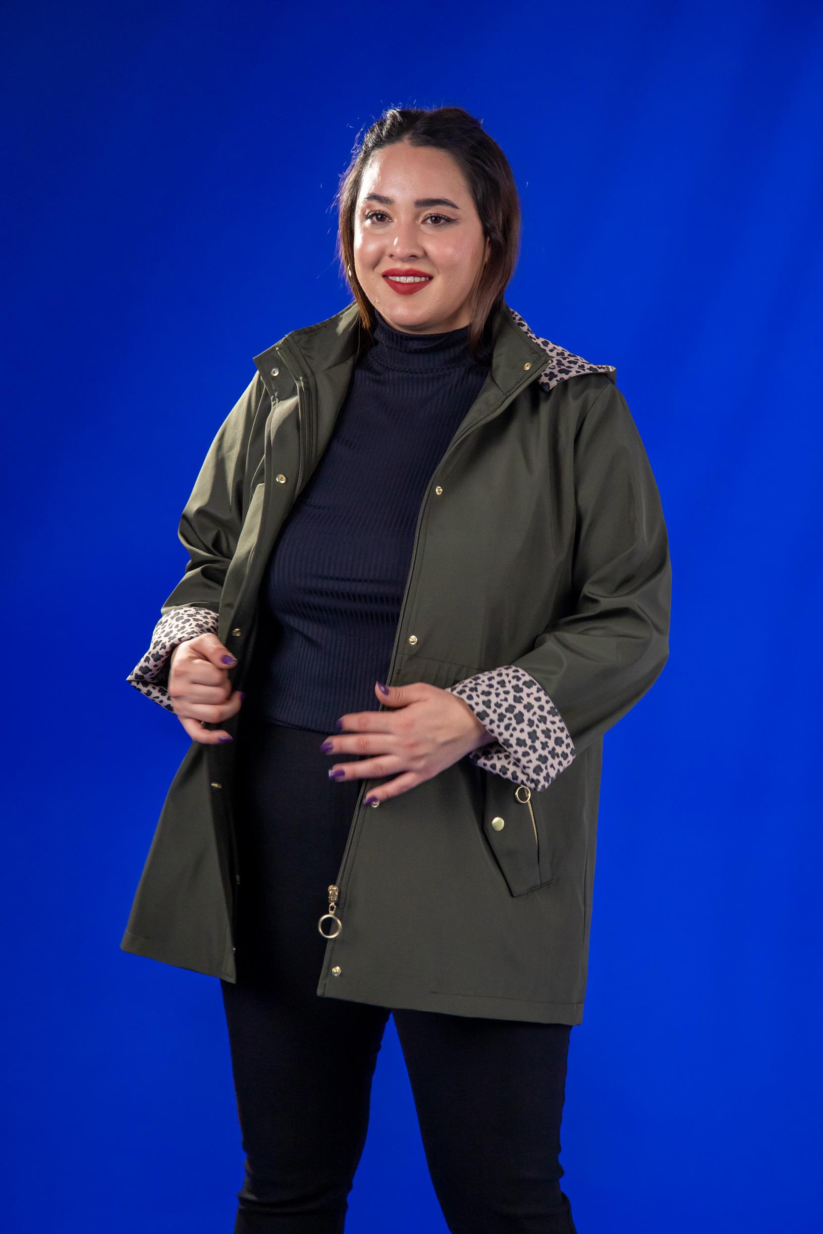 Büyük Beden 1222442 Leoparlı Thomas Yağmurluk Hakı