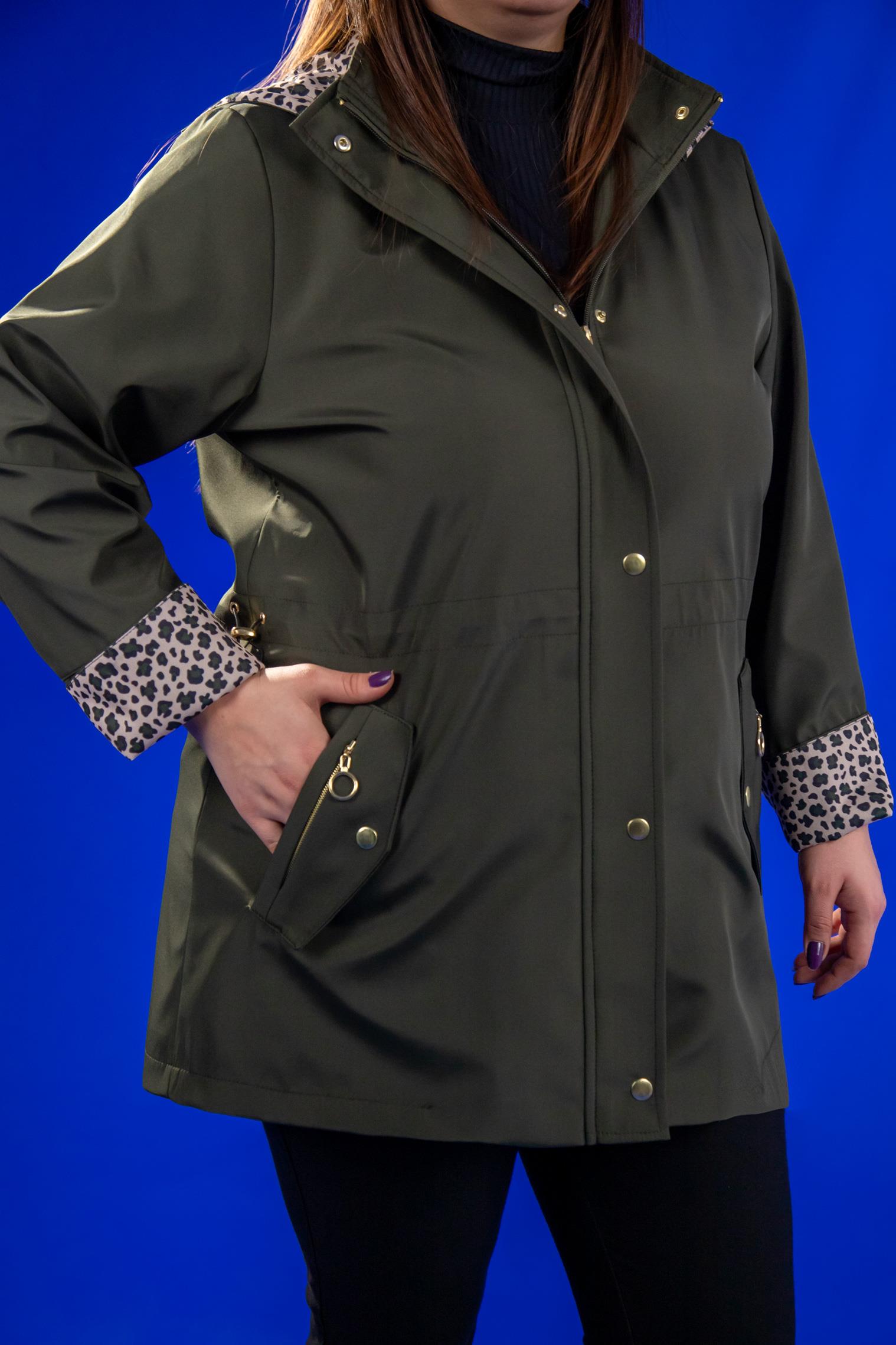 Büyük Beden 1222442 Leoparlı Thomas Yağmurluk Hakı