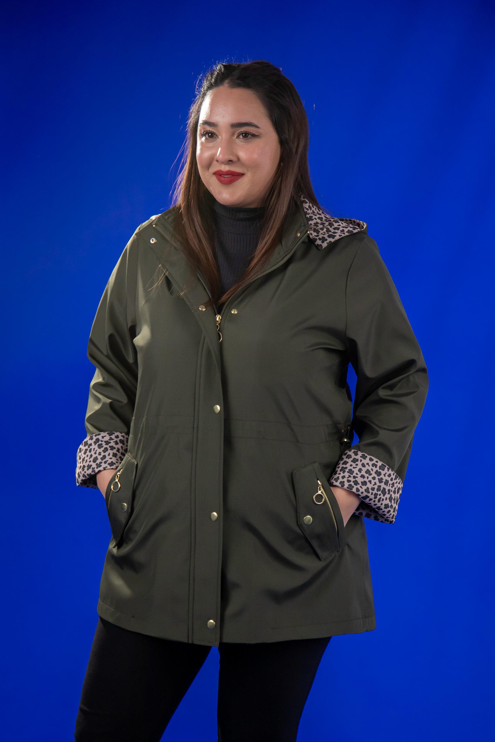 Büyük Beden 1222442 Leoparlı Thomas Yağmurluk Hakı