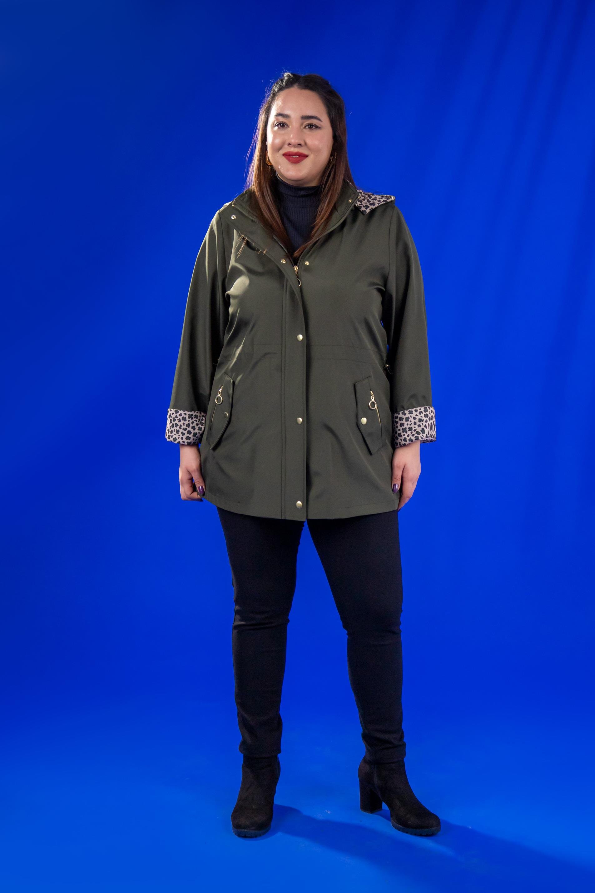 Büyük Beden 1222442 Leoparlı Thomas Yağmurluk Hakı