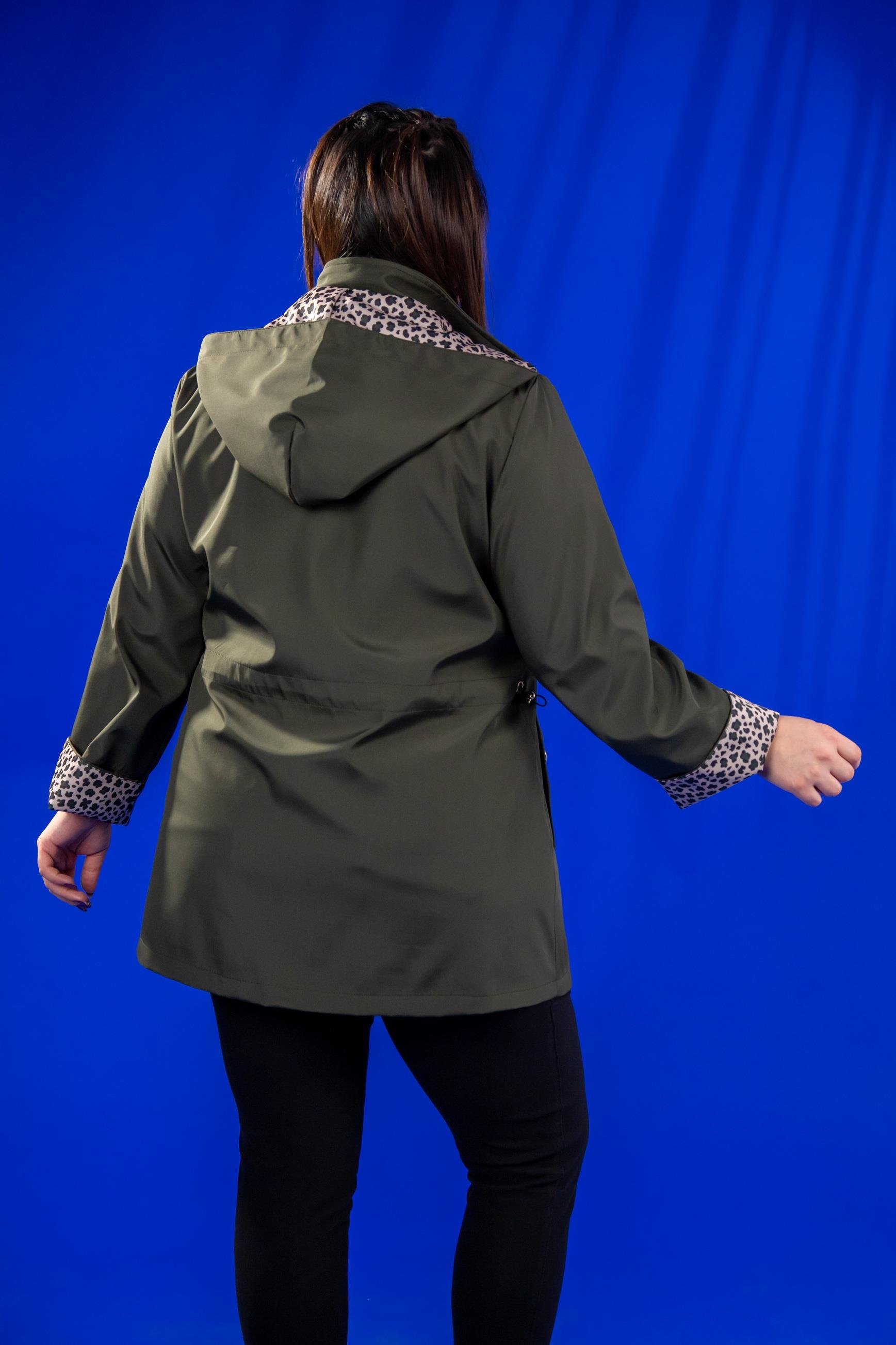 Büyük Beden 1222442 Leoparlı Thomas Yağmurluk Hakı