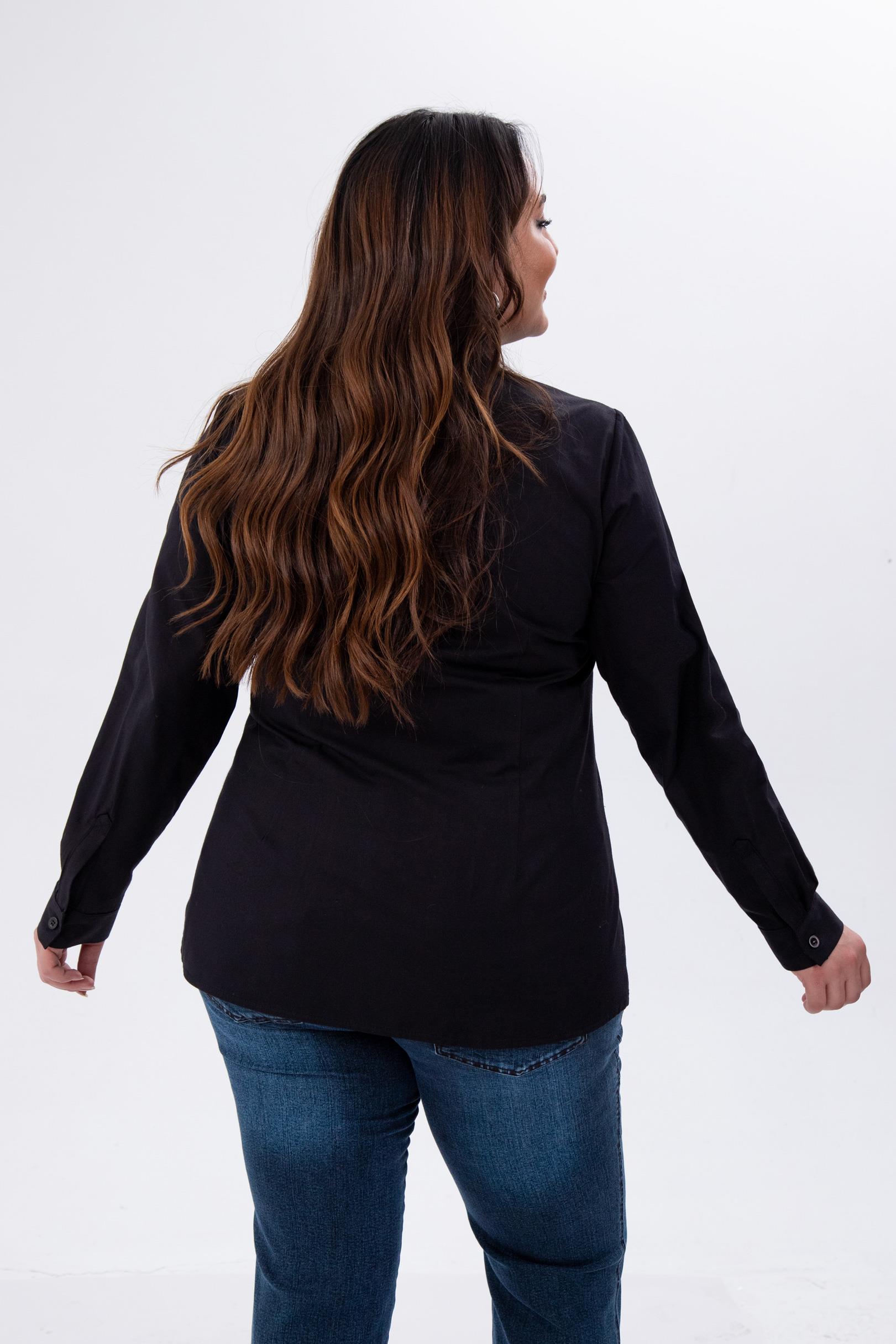 Büyük Beden 122252 Poplin Gömlek  Siyah