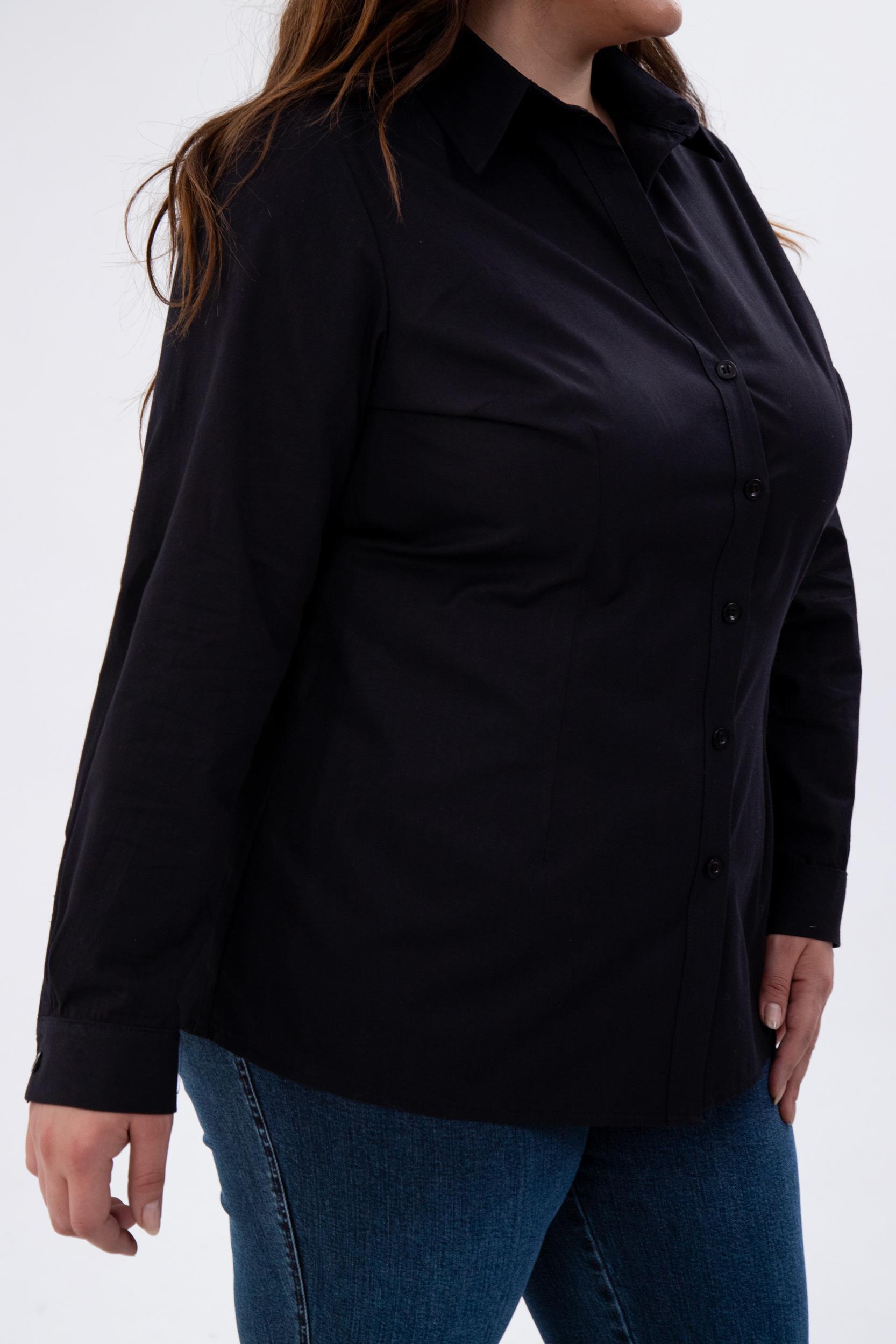 Büyük Beden 122252 Poplin Gömlek  Siyah