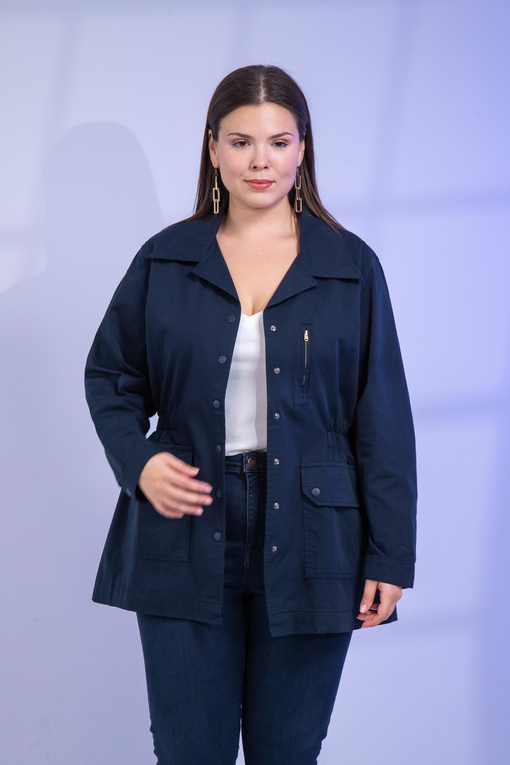 Büyük Beden 1222531 Nakışlı Ceket Lacivert