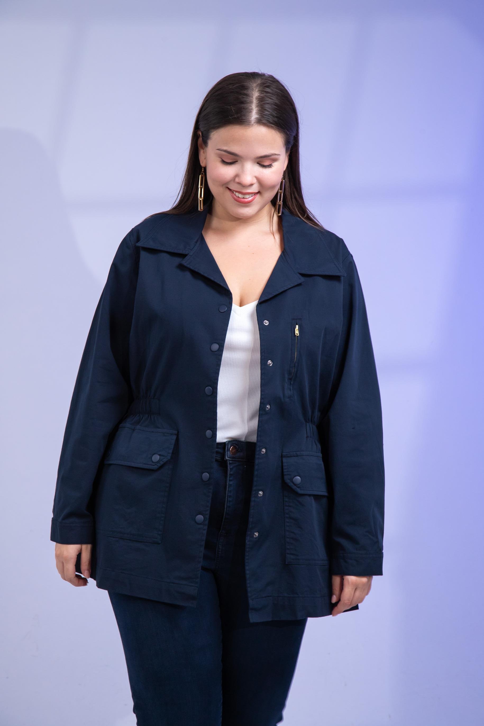 Büyük Beden 1222531 Nakışlı Ceket Lacivert