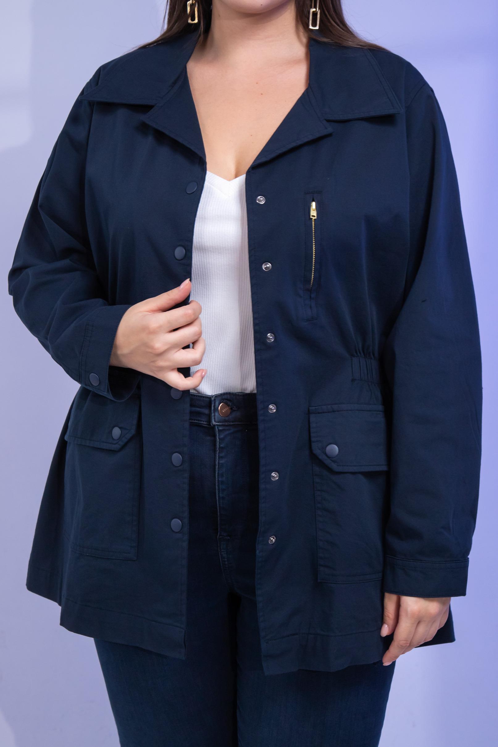 Büyük Beden 1222531 Nakışlı Ceket Lacivert