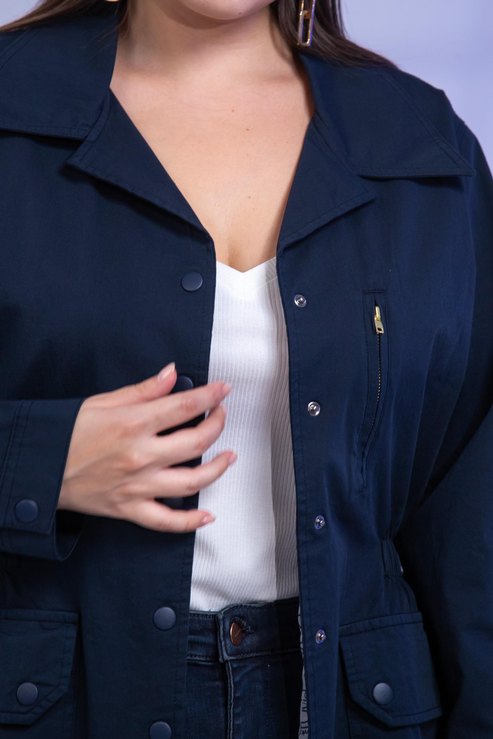 Büyük Beden 1222531 Nakışlı Ceket Lacivert