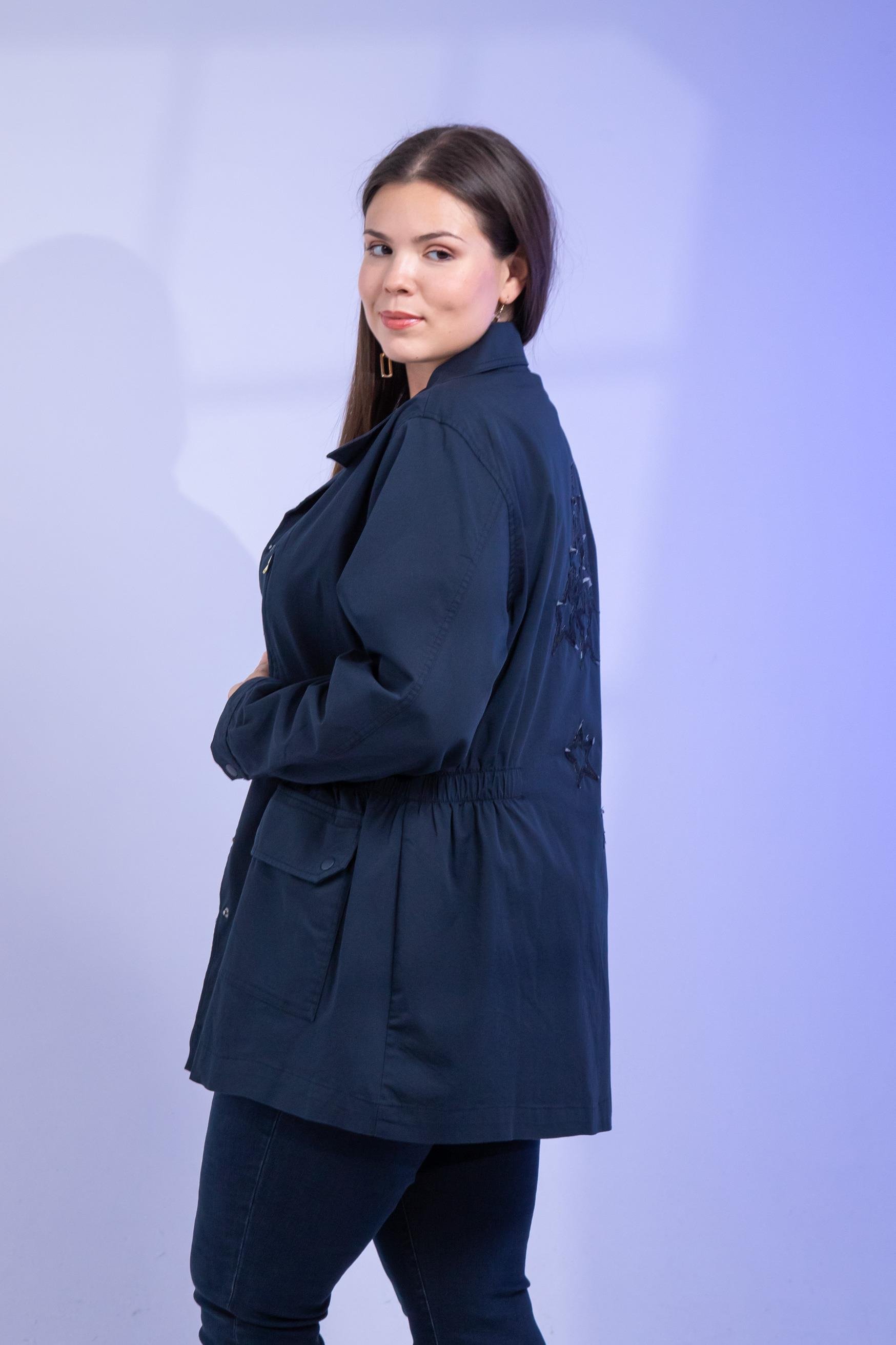 Büyük Beden 1222531 Nakışlı Ceket Lacivert