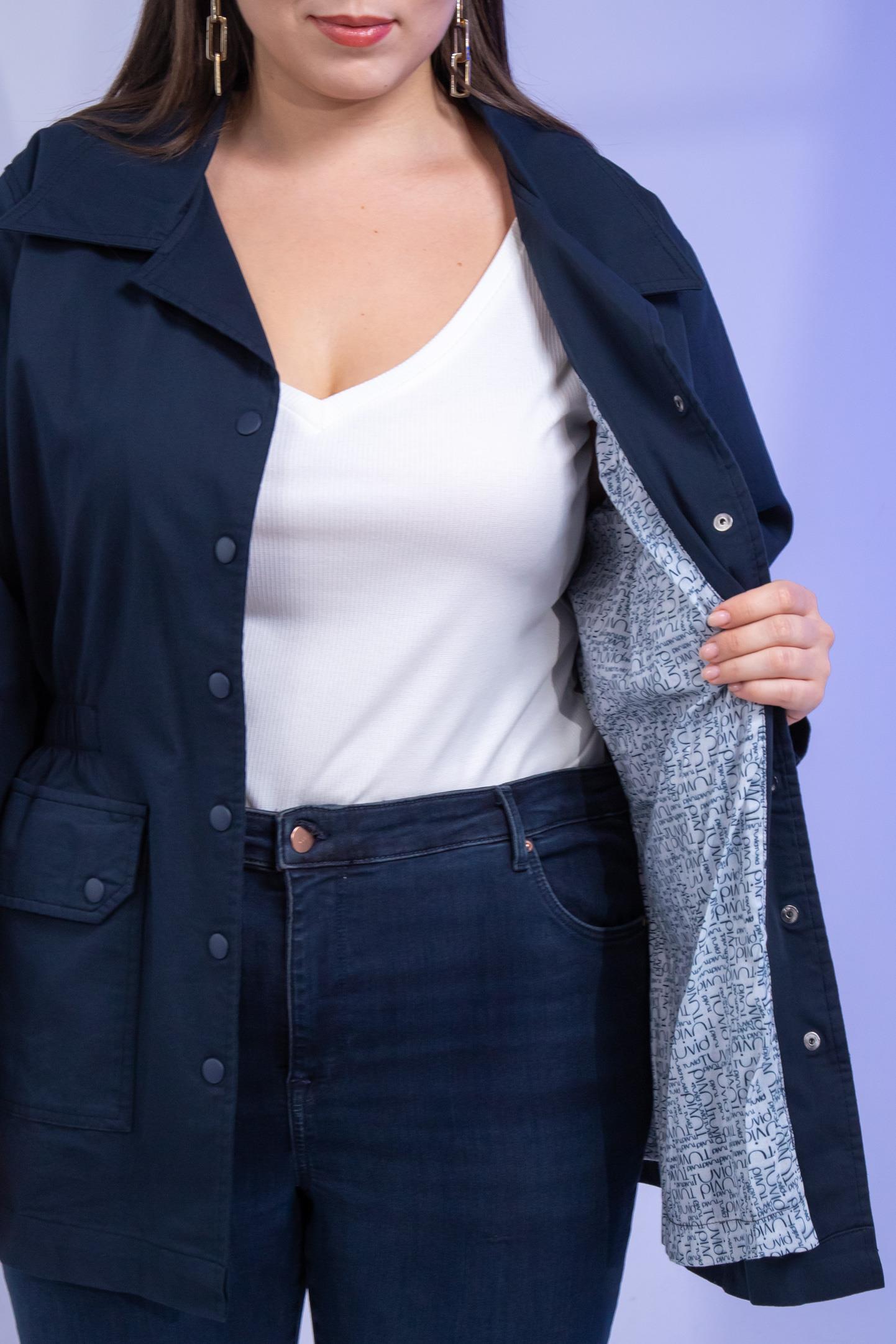 Büyük Beden 1222531 Nakışlı Ceket Lacivert