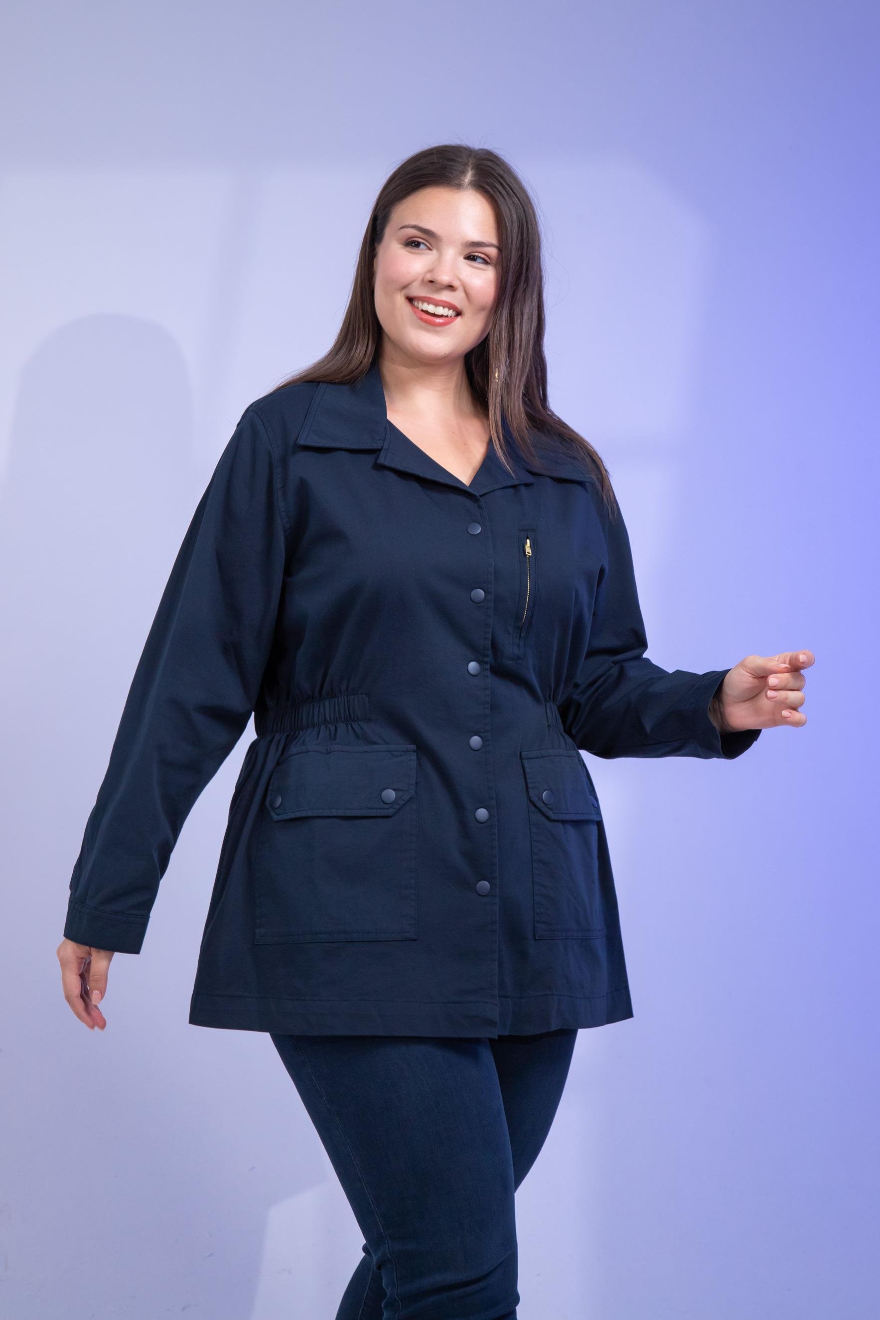 Büyük Beden 1222531 Nakışlı Ceket Lacivert