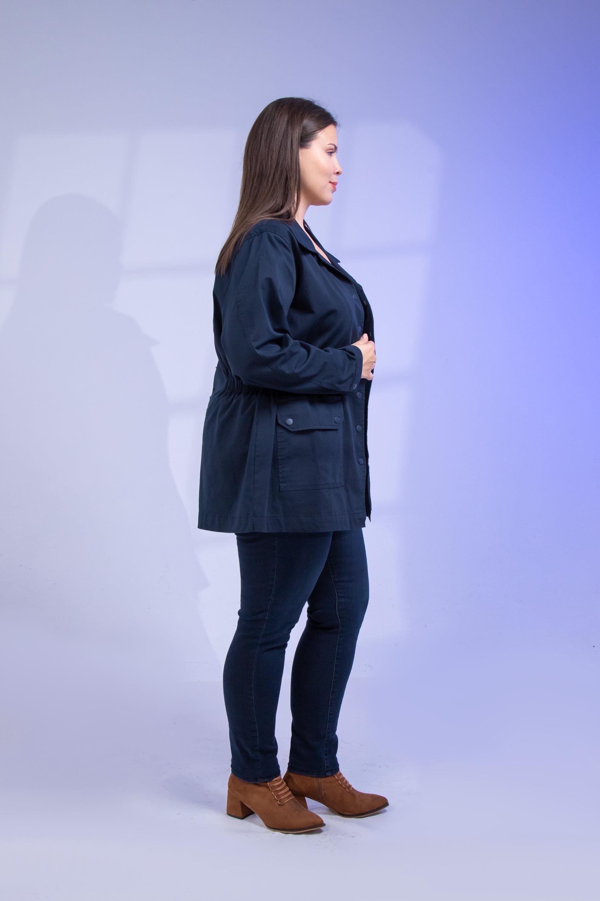 Büyük Beden 1222531 Nakışlı Ceket Lacivert