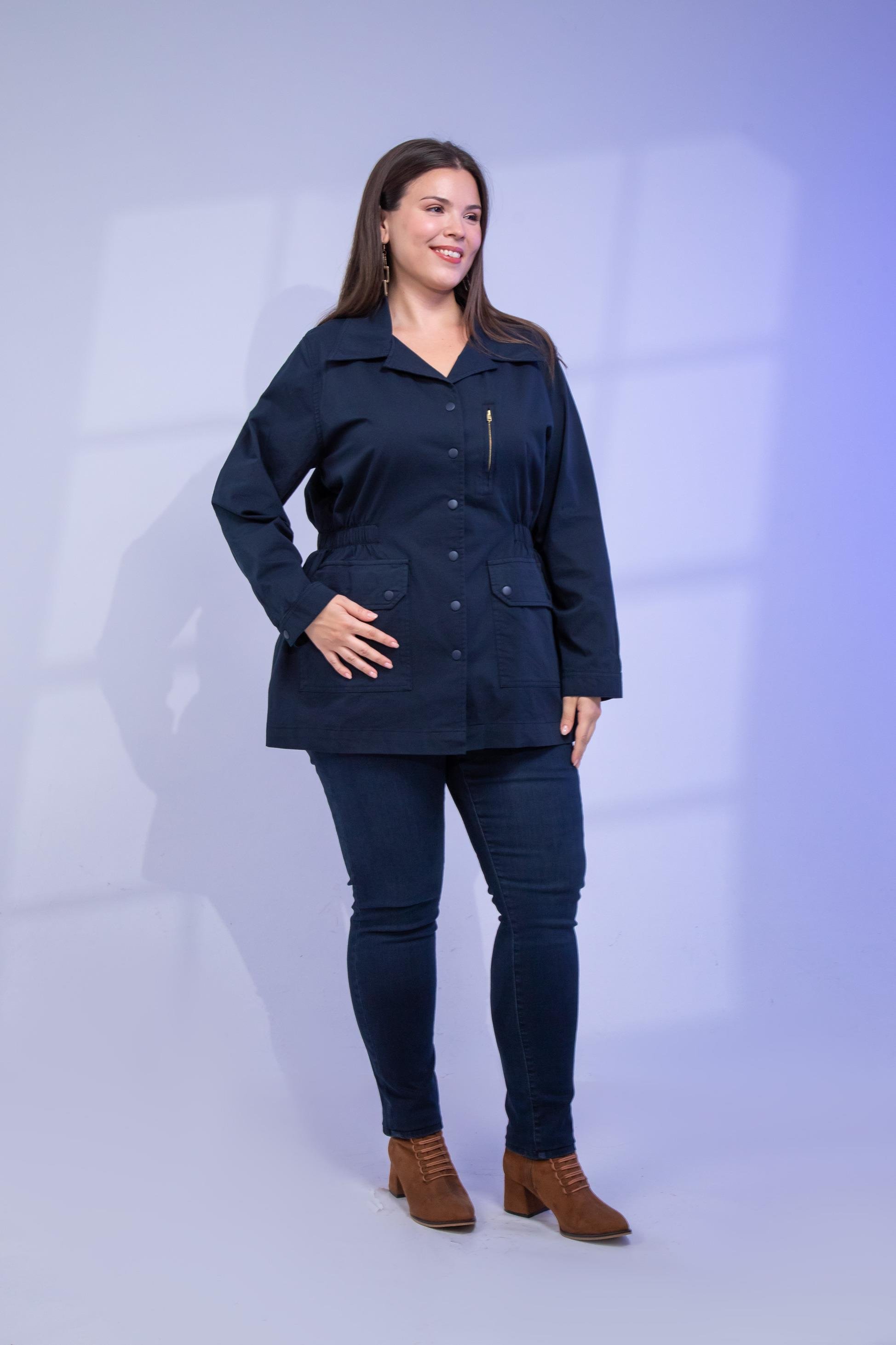 Büyük Beden 1222531 Nakışlı Ceket Lacivert