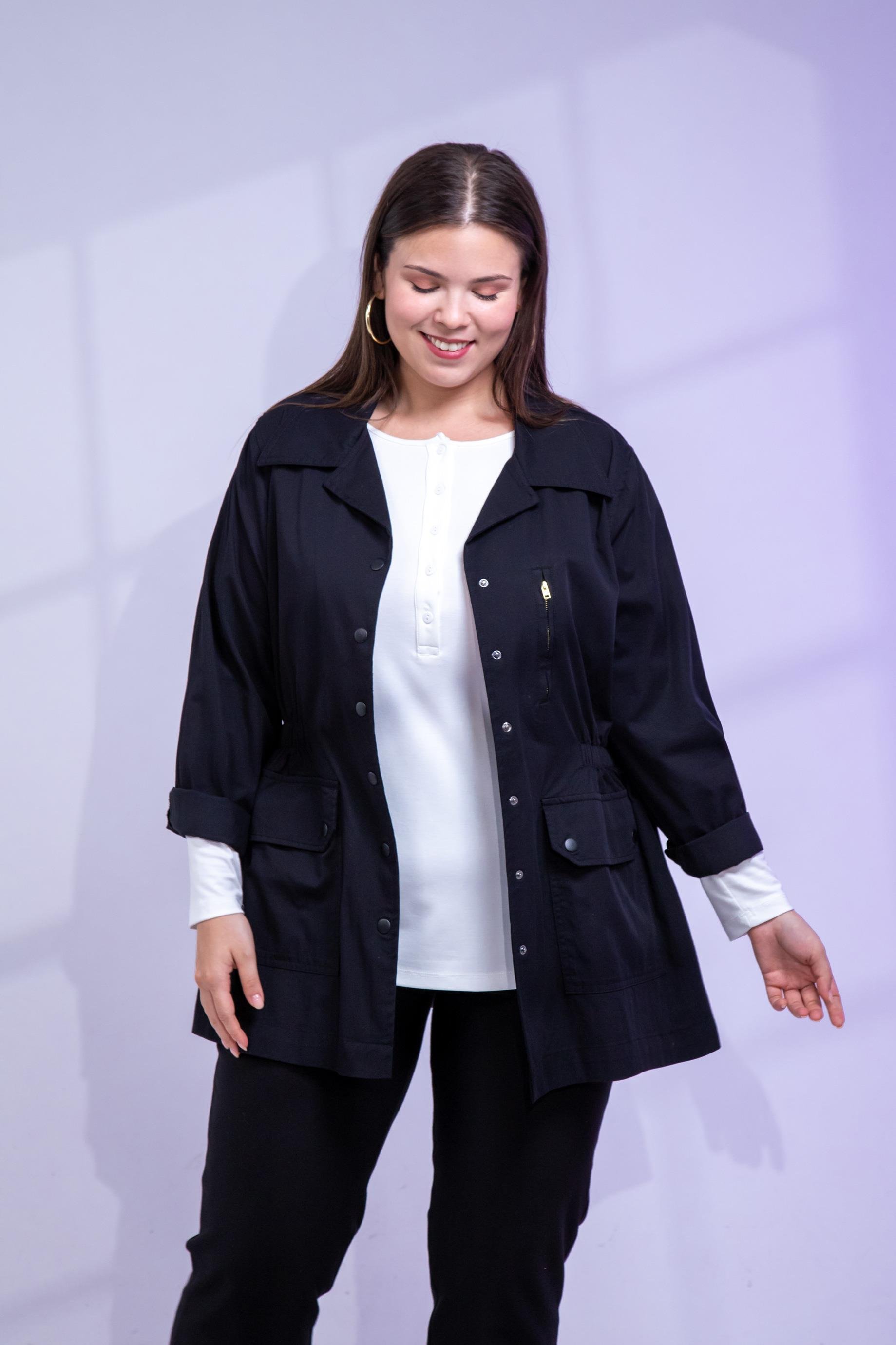 Büyük Beden 1222531 Nakışlı Ceket Siyah