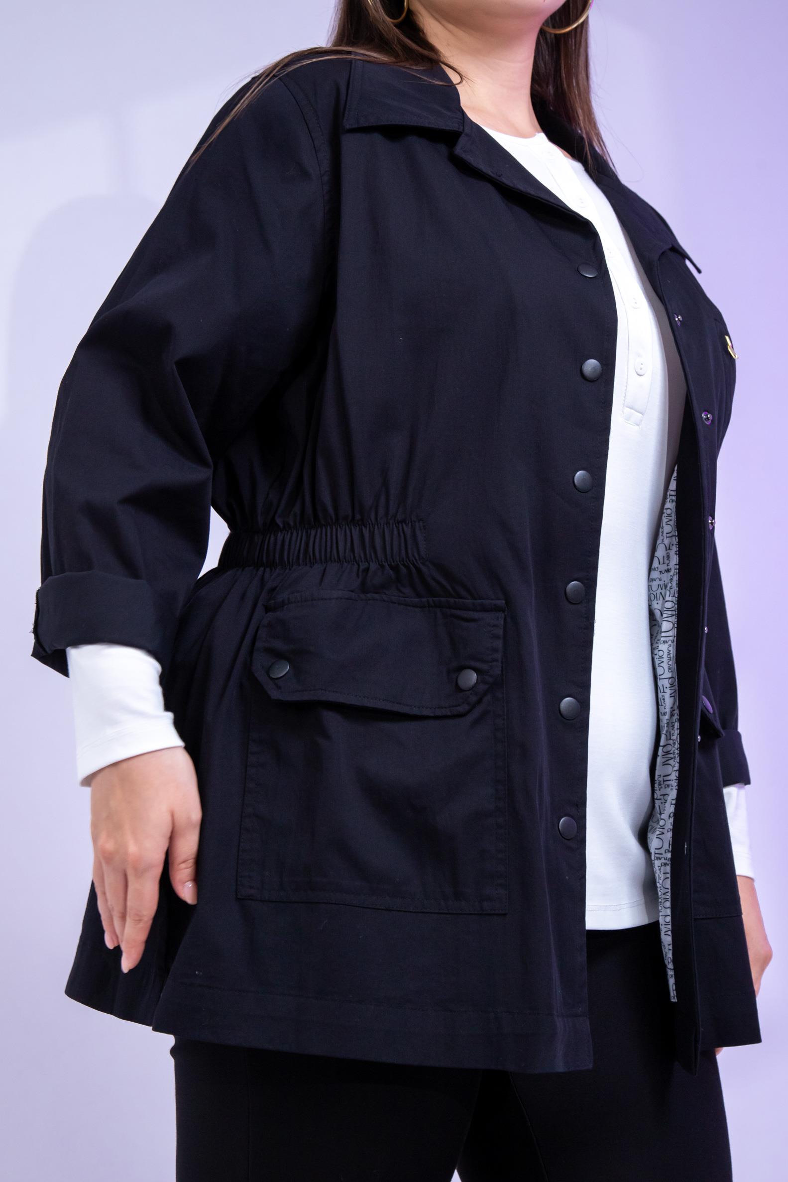 Büyük Beden 1222531 Nakışlı Ceket Siyah