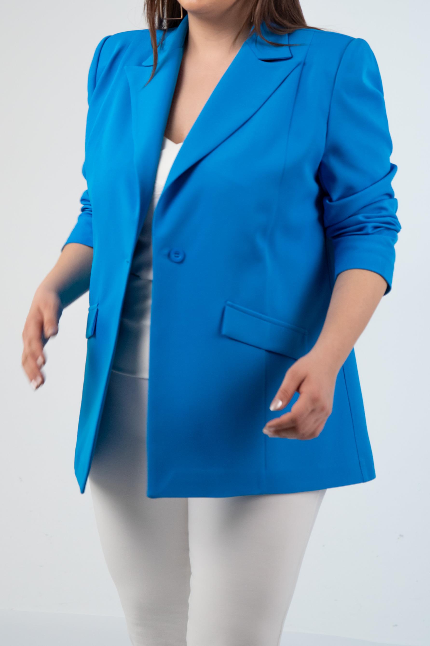 Büyük Beden 1222537 Blazer Ceket Saks