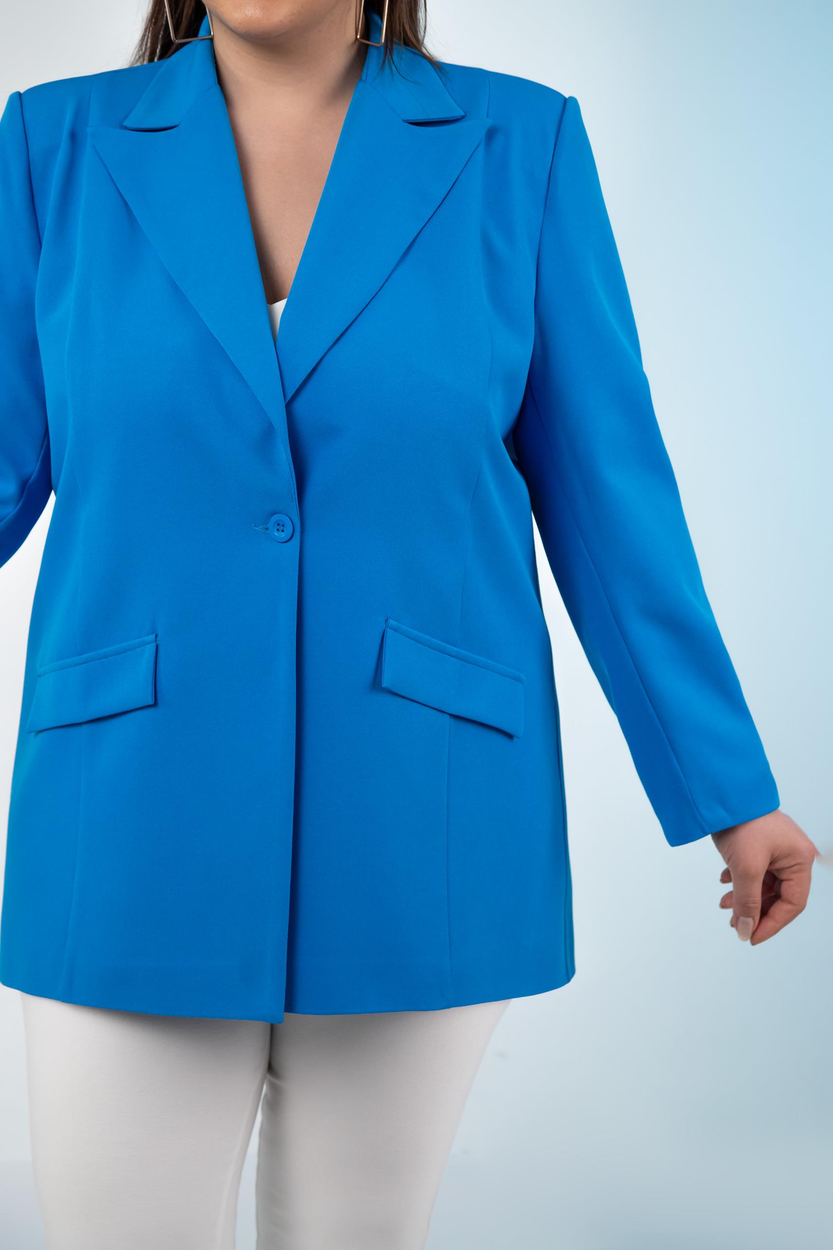 Büyük Beden 1222537 Blazer Ceket Saks