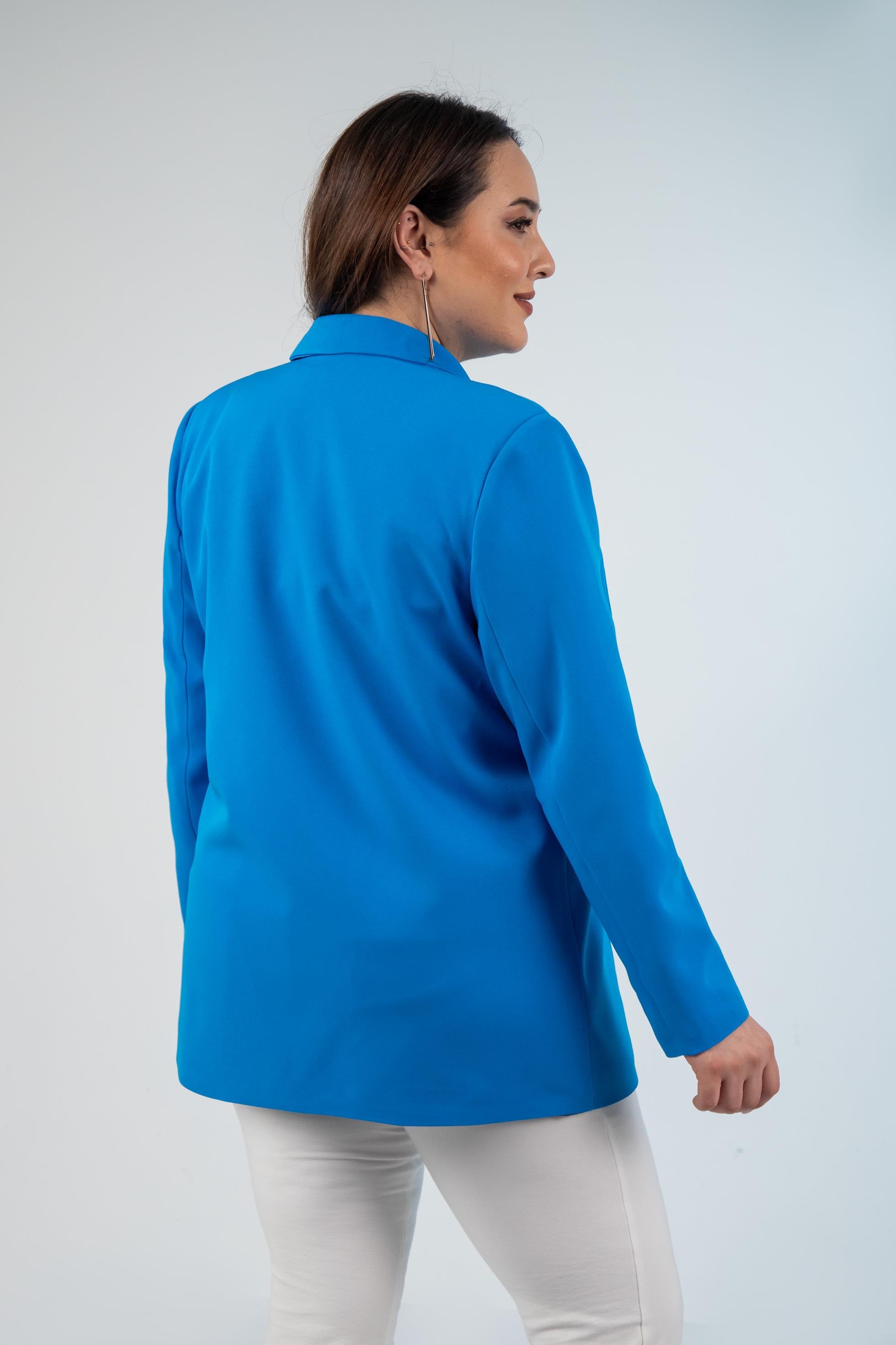 Büyük Beden 1222537 Blazer Ceket Saks