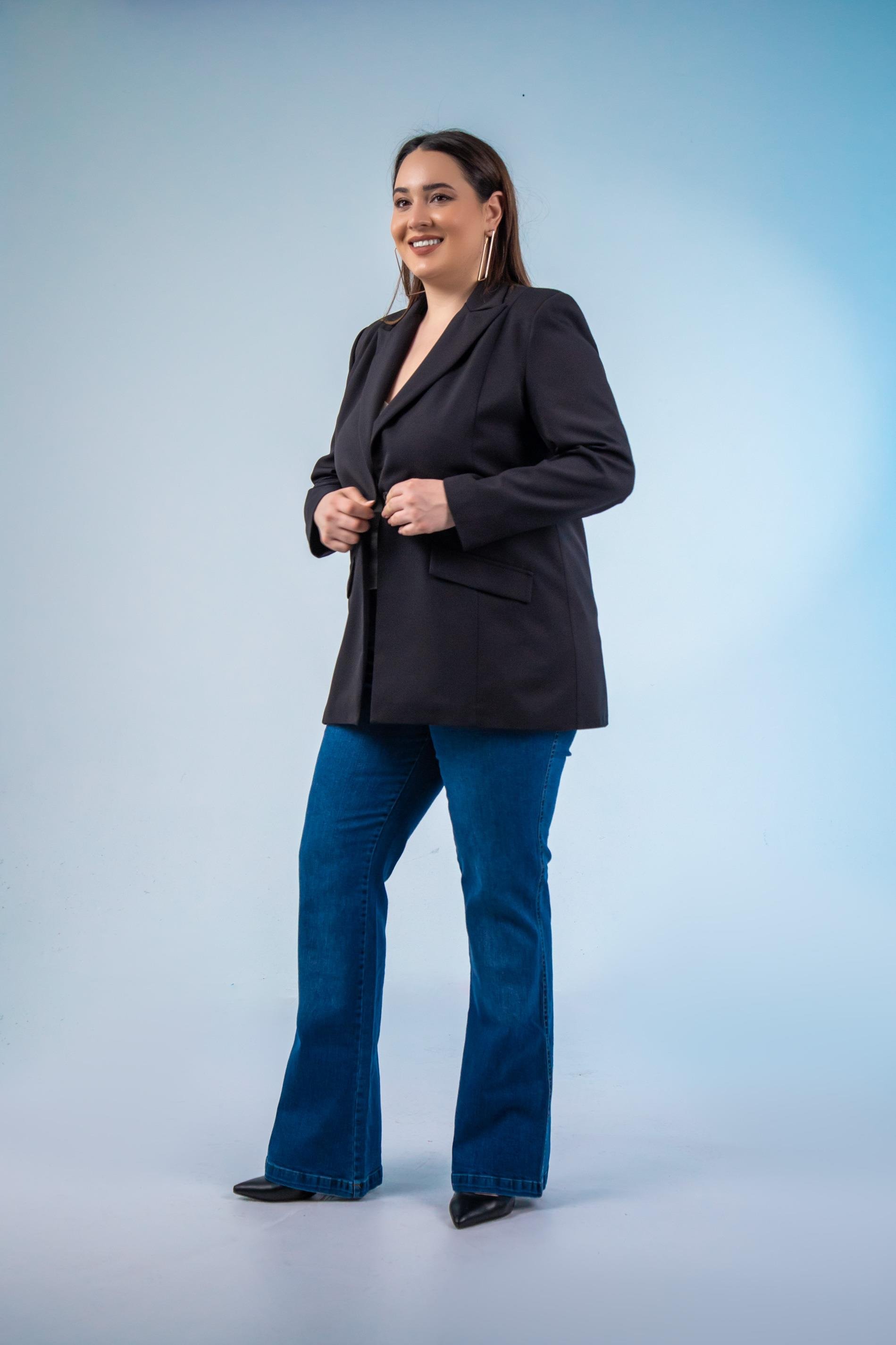 Büyük Beden 1222537 Blazer Ceket Siyah