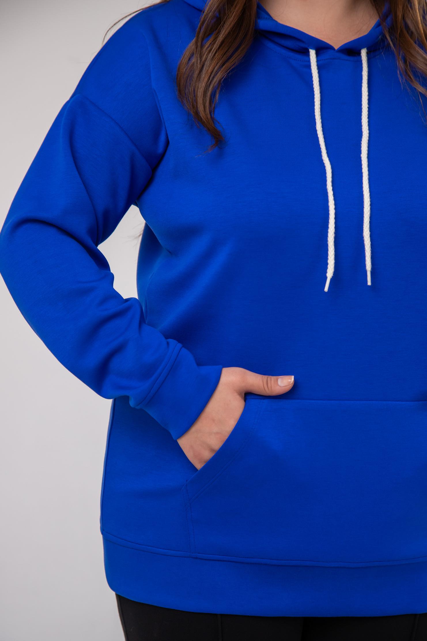 Büyük Beden 122655 Bağcıklı Sweat Mavi