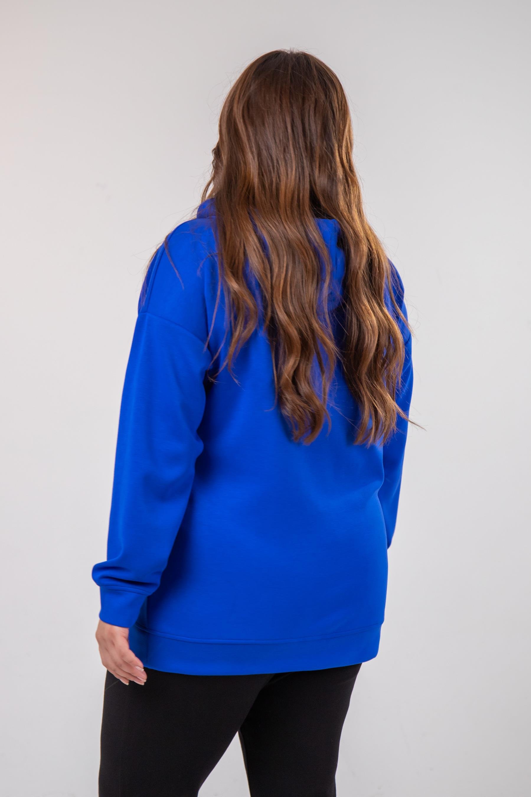 Büyük Beden 122655 Bağcıklı Sweat Mavi