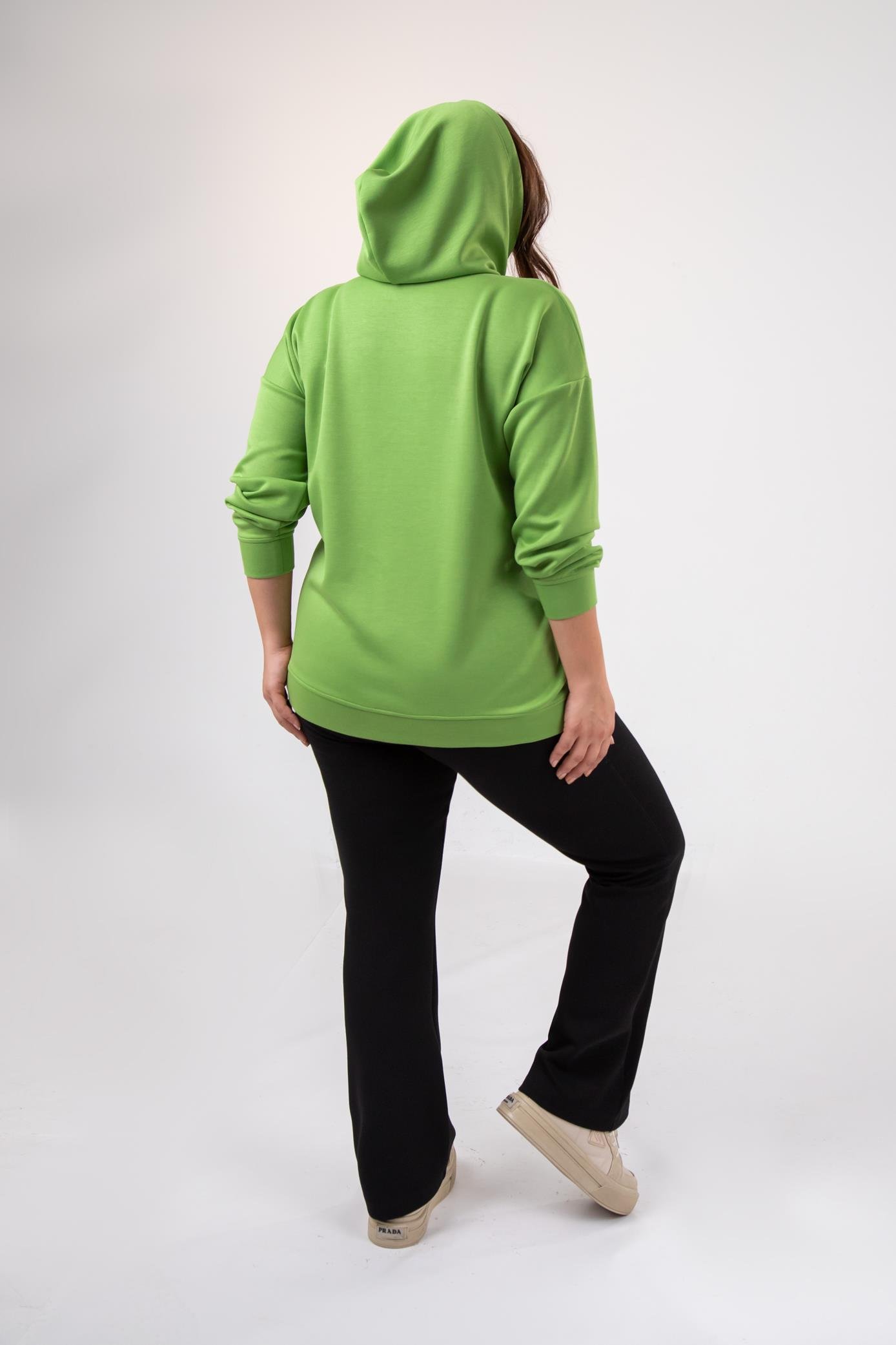 Büyük Beden 122655 Bağcıklı Sweat Yeşıl