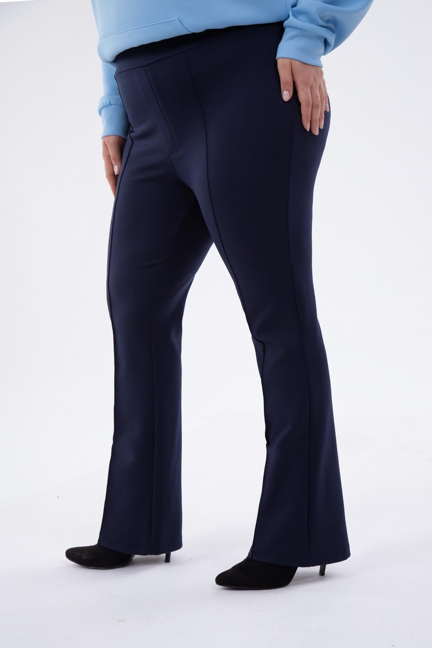 Büyük Beden 132158 Ön Dikişli Pantolon Lacivert