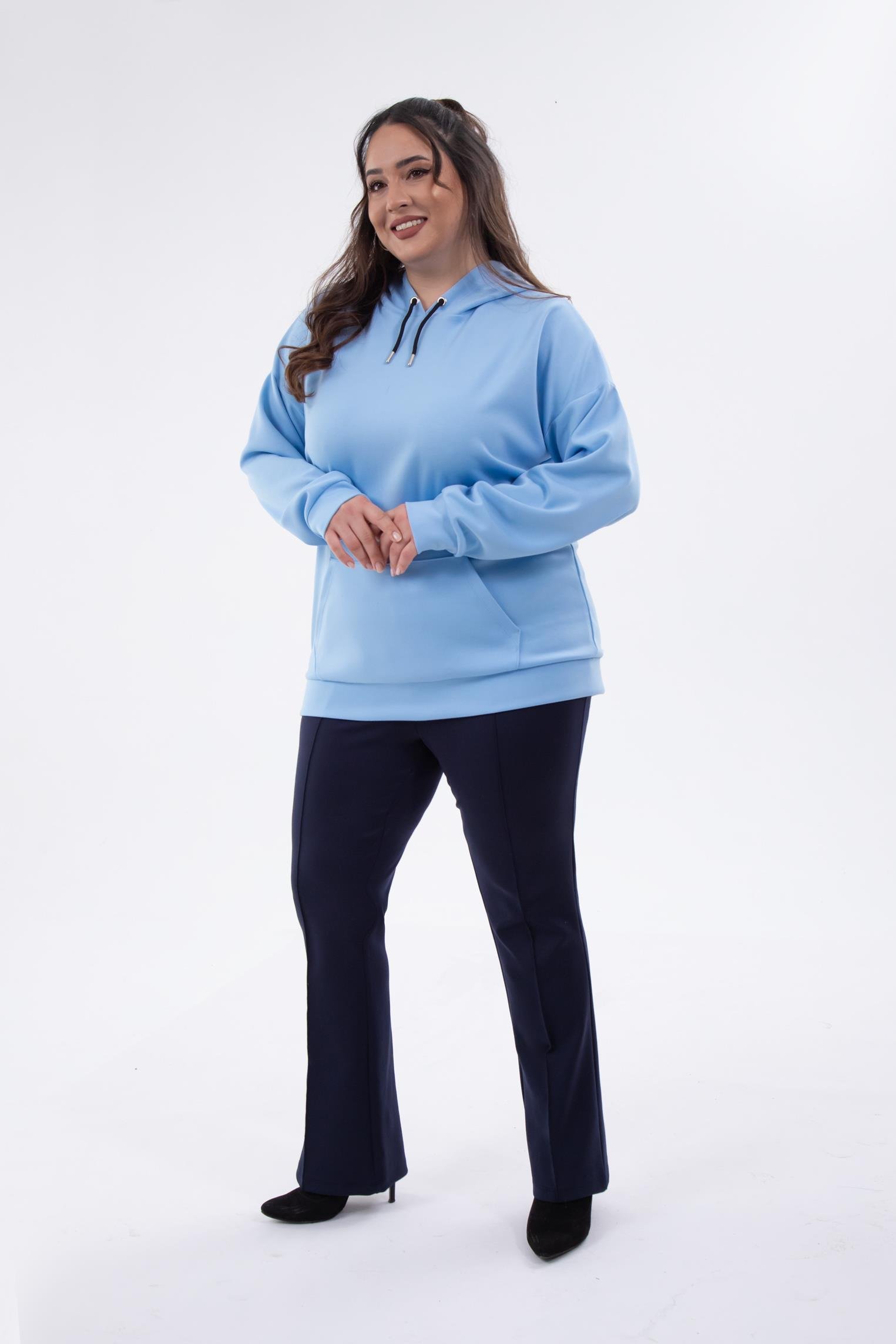 Büyük Beden 132158 Ön Dikişli Pantolon Lacivert