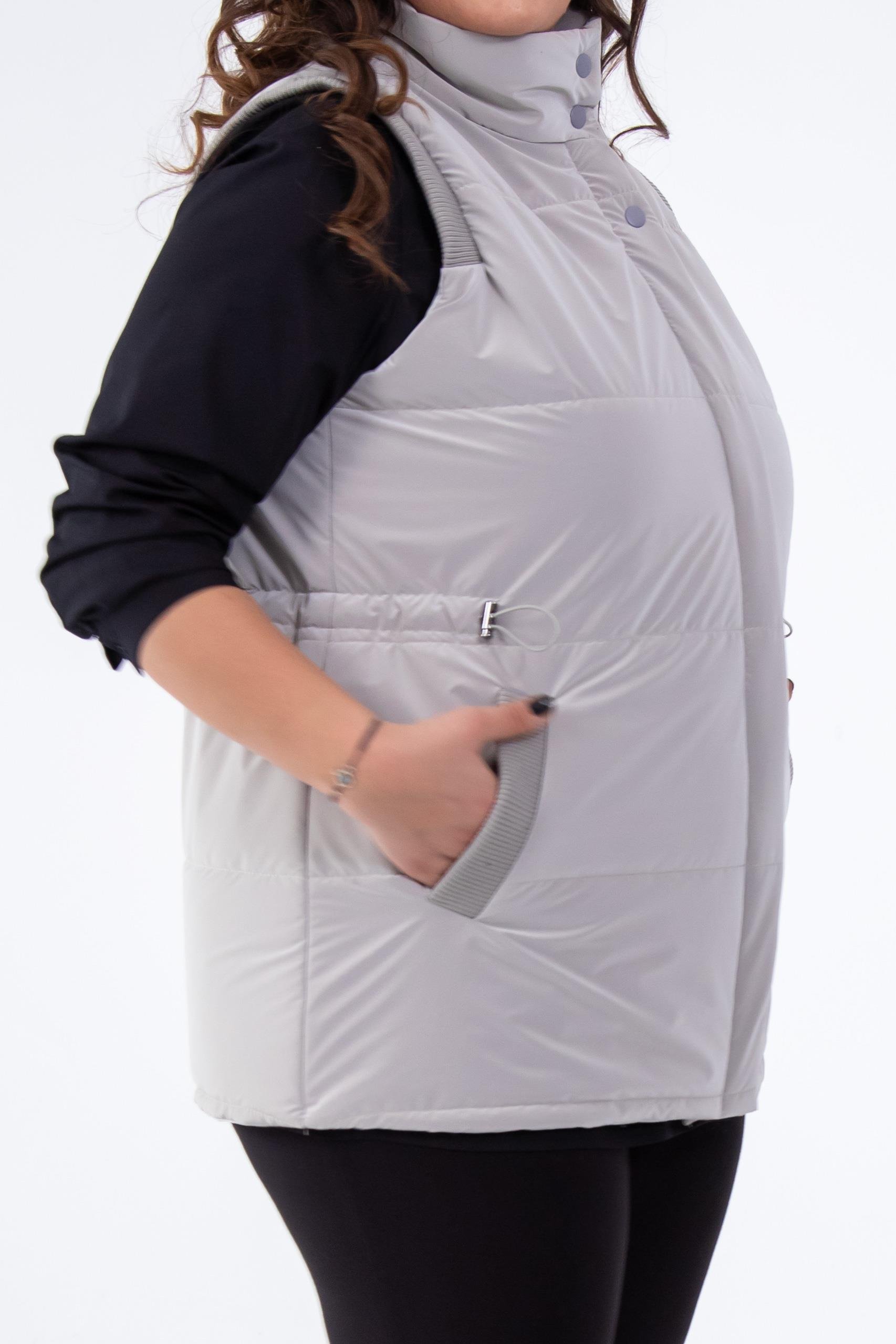 Büyük Beden 132187 Kapitone Yelek  Taş