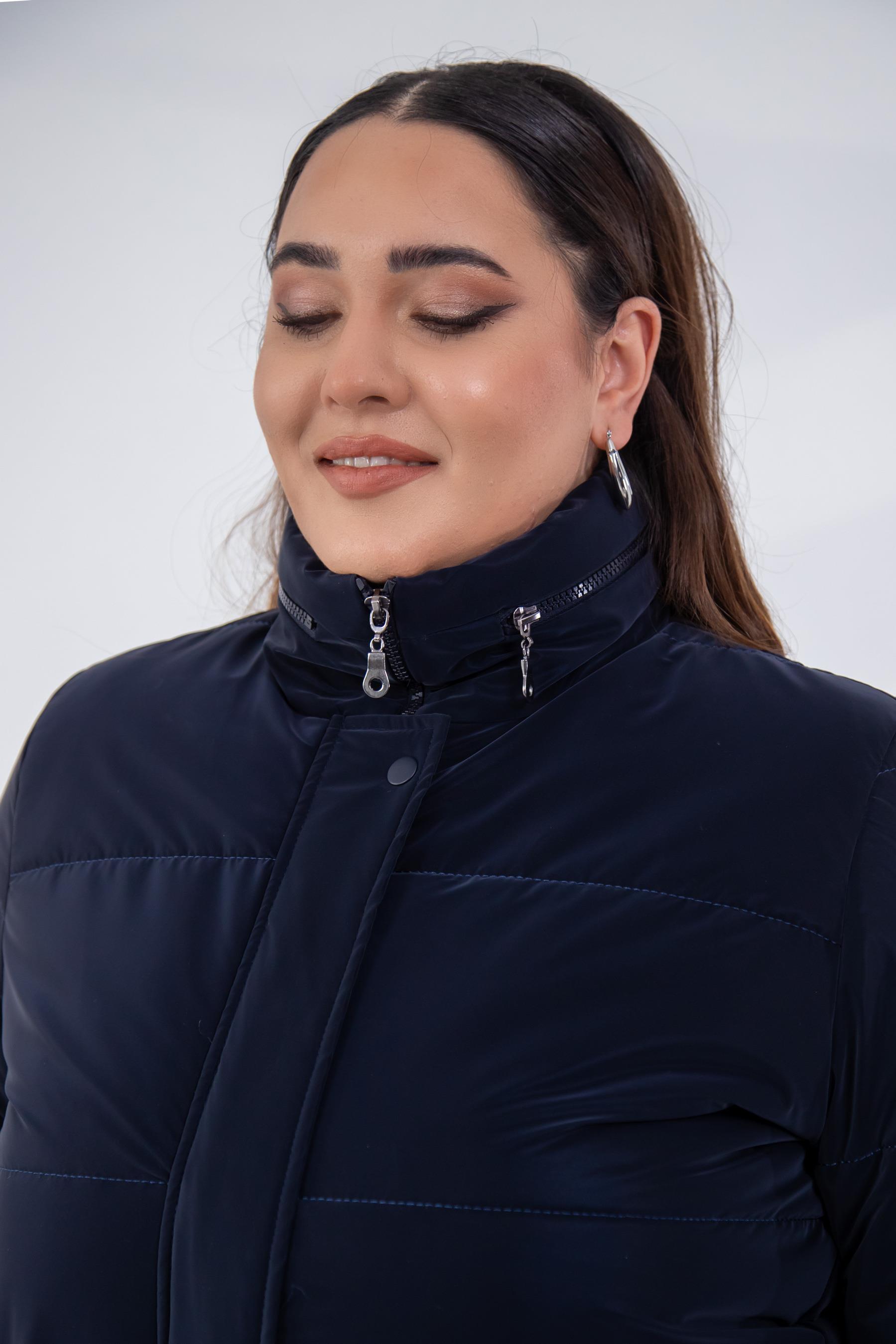 Büyük Beden 132190 Kapitone Mont  Lacivert
