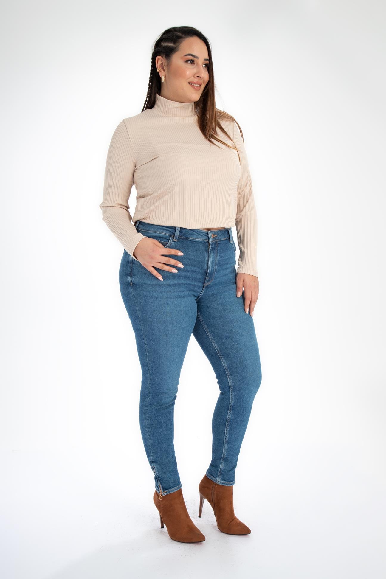 Büyük Beden 210024 Denim Pantolon  Mavi