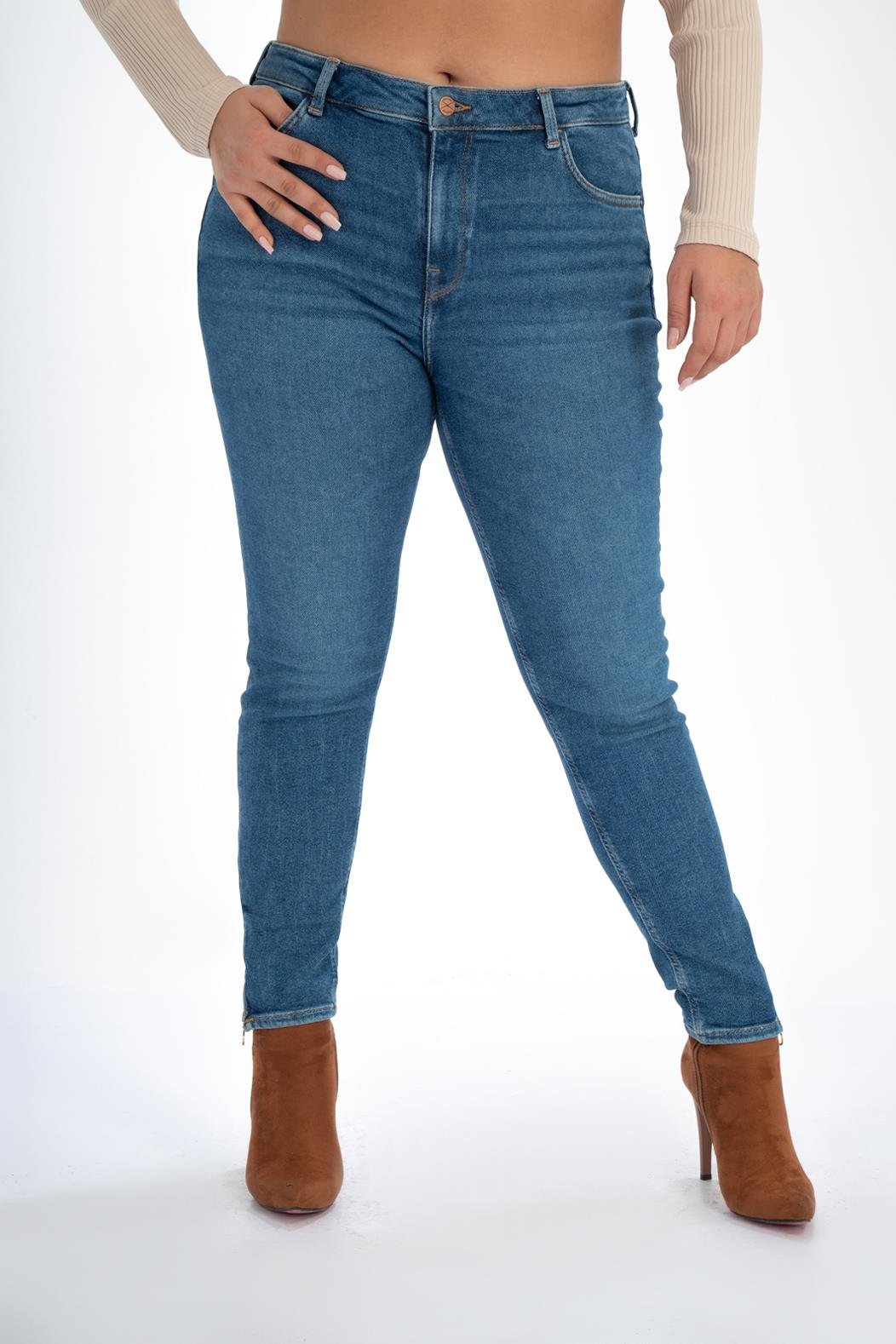 Büyük Beden 210024 Denim Pantolon  Mavi