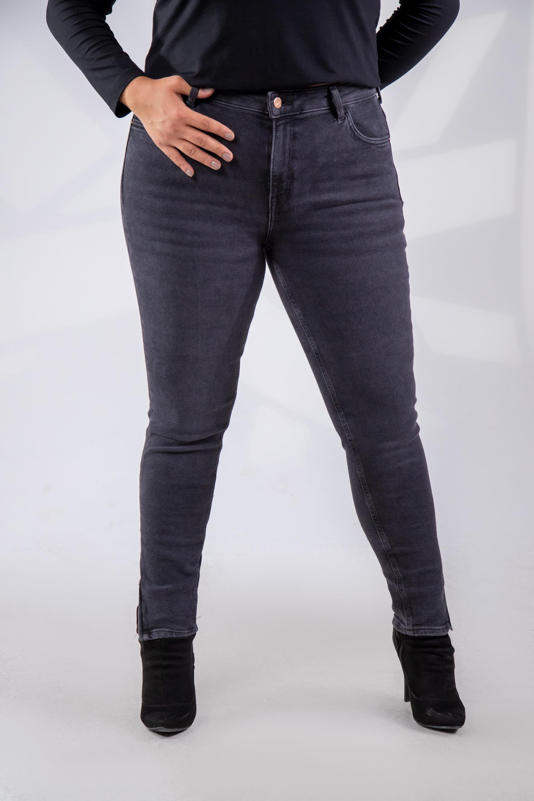 Büyük Beden 210024 Denim Pantolon  Siyah