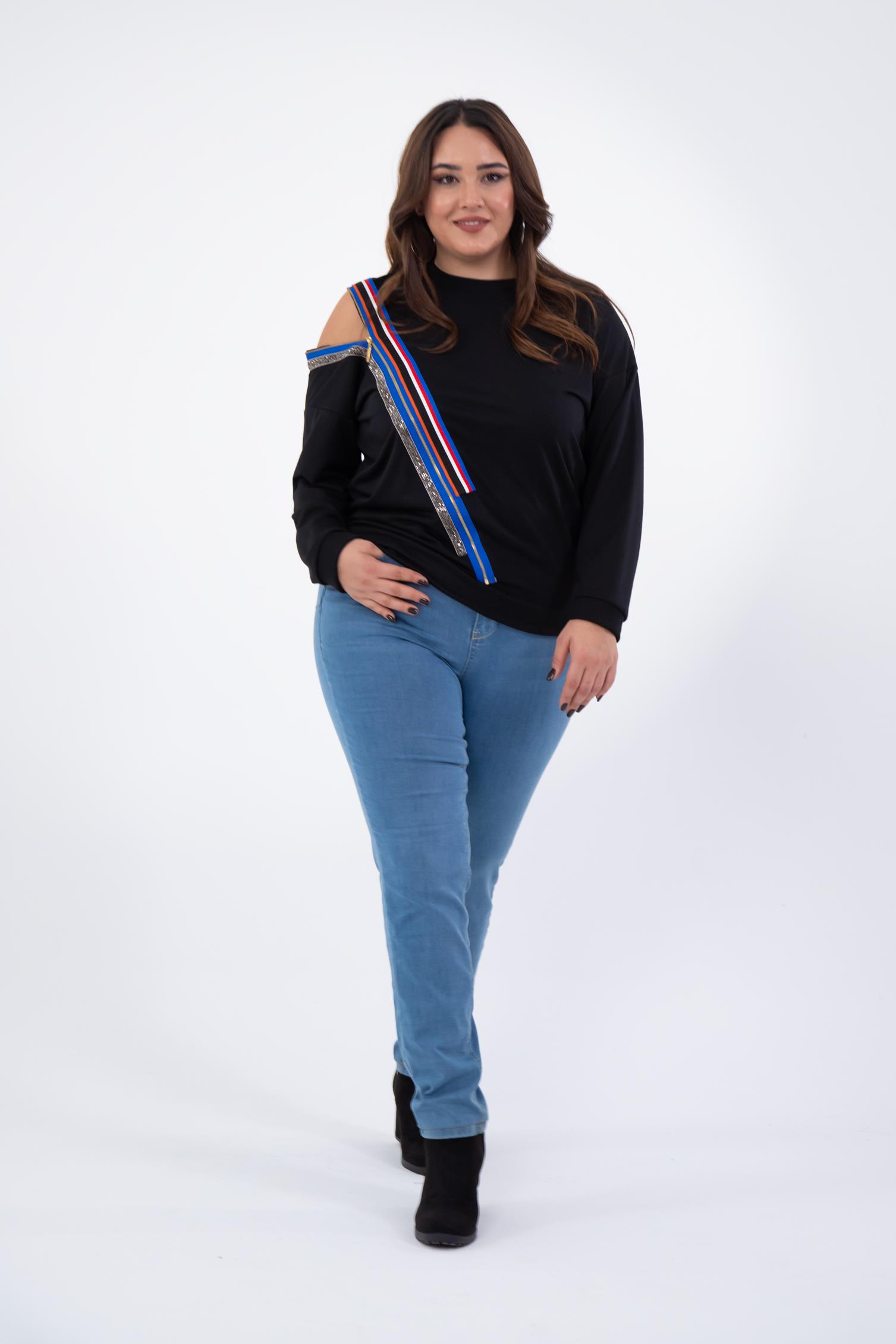 Büyük Beden 210081 Slim Fit Denim Pantolon  Buz Mavi